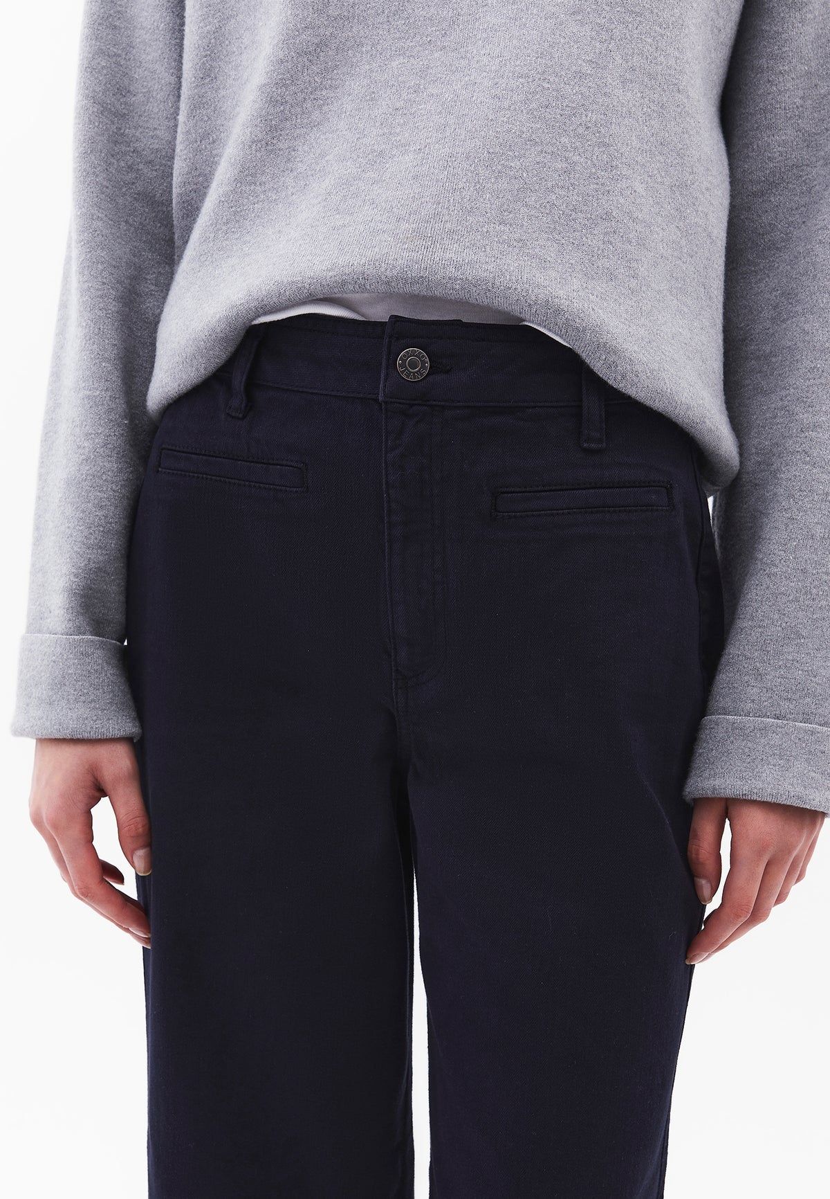 Ultra High Waist Wide Leg Pants - Navy Blue