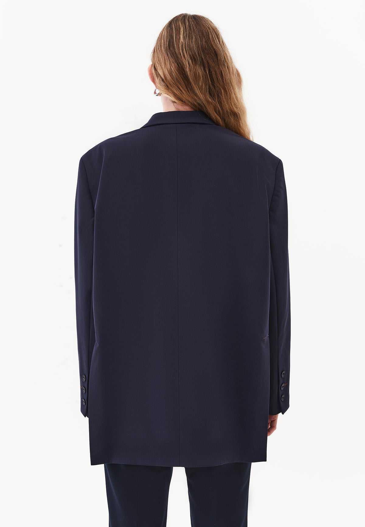 Long Sleeve Oversize Blazer Jacket - Navy Blue