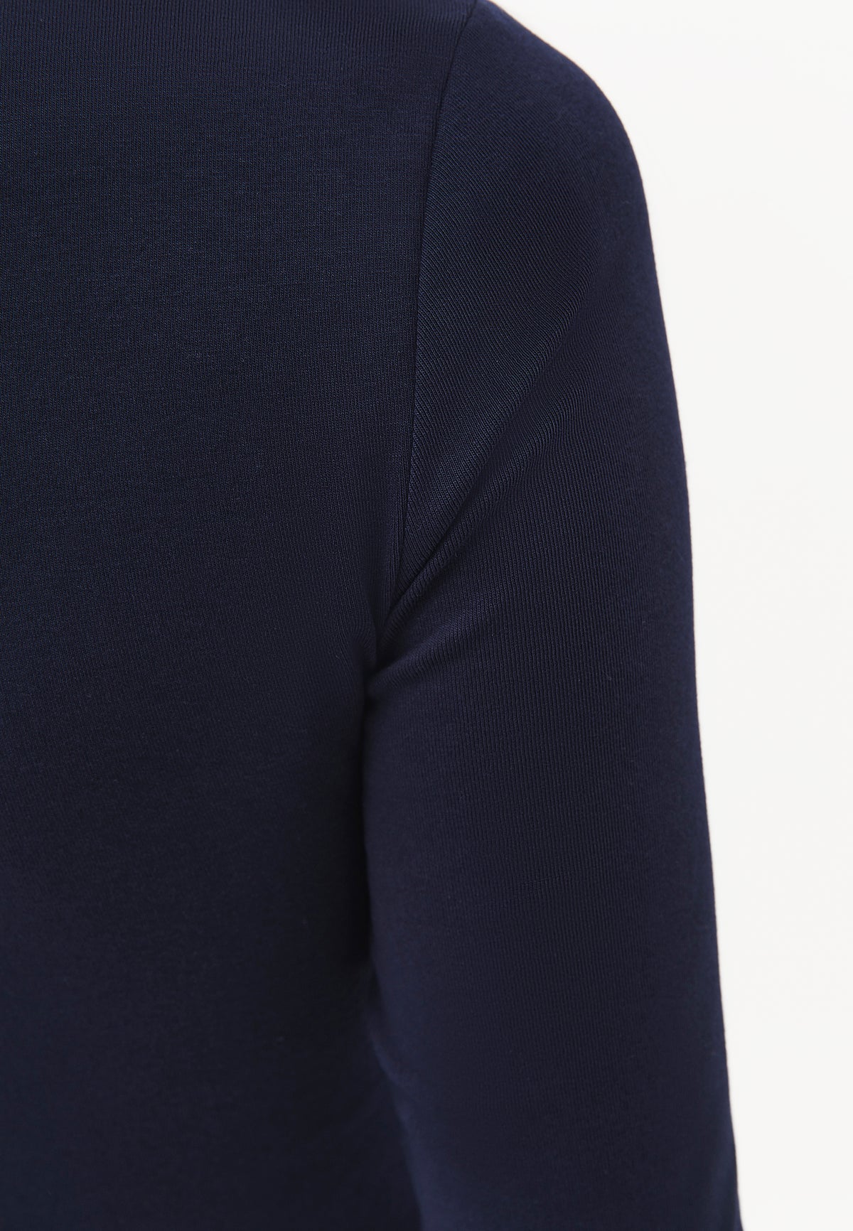Crew Neck Long Sleeve T-Shirt - Navy Blue
