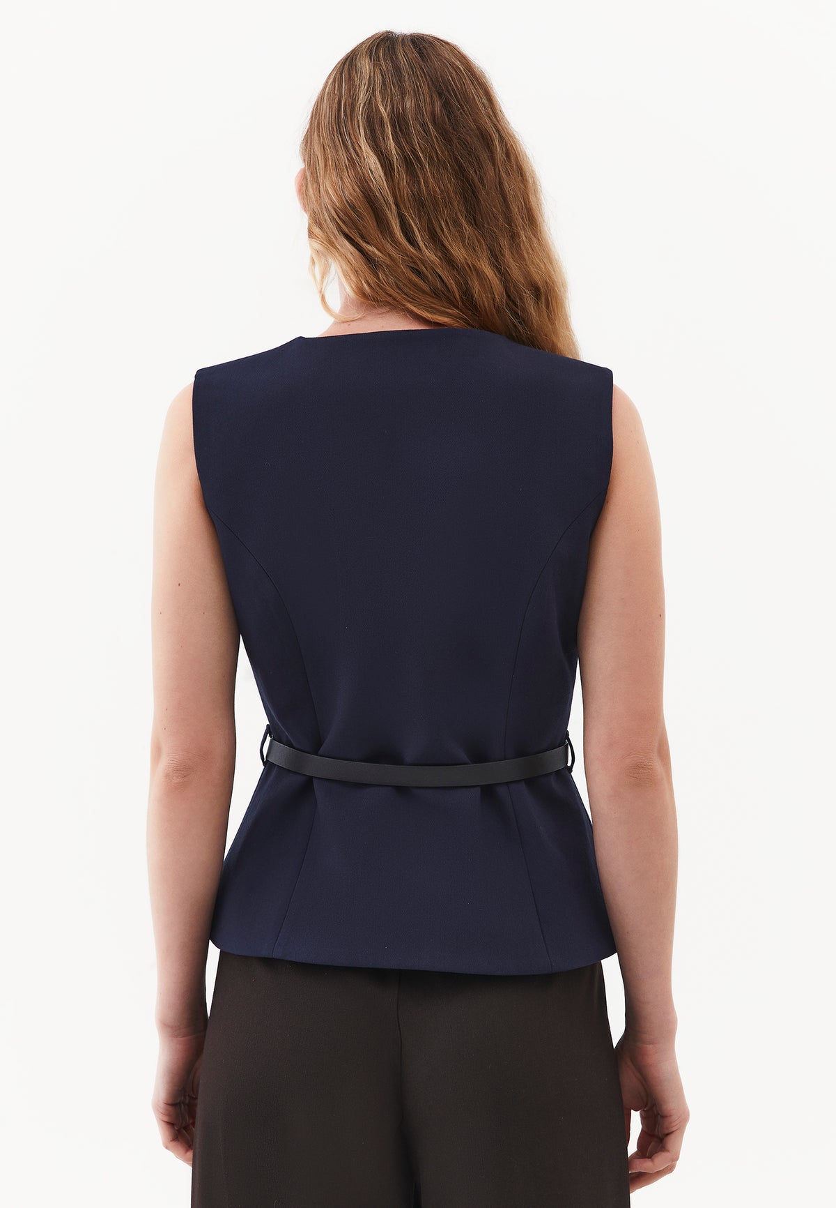 Closed Vest with Belt and Button Details - SKY CAPTAIN