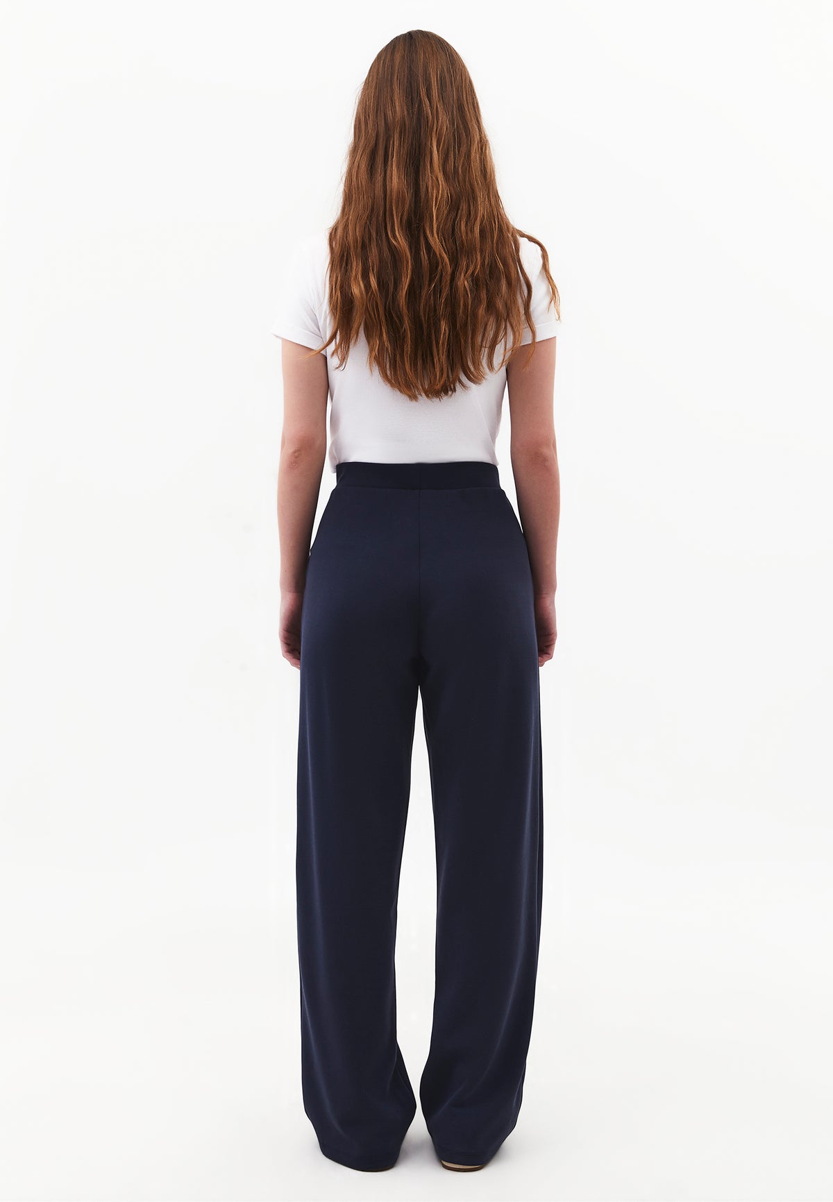 Women High Waist Straight Leg Pocket Detail Pants - SKY CAPTAIN