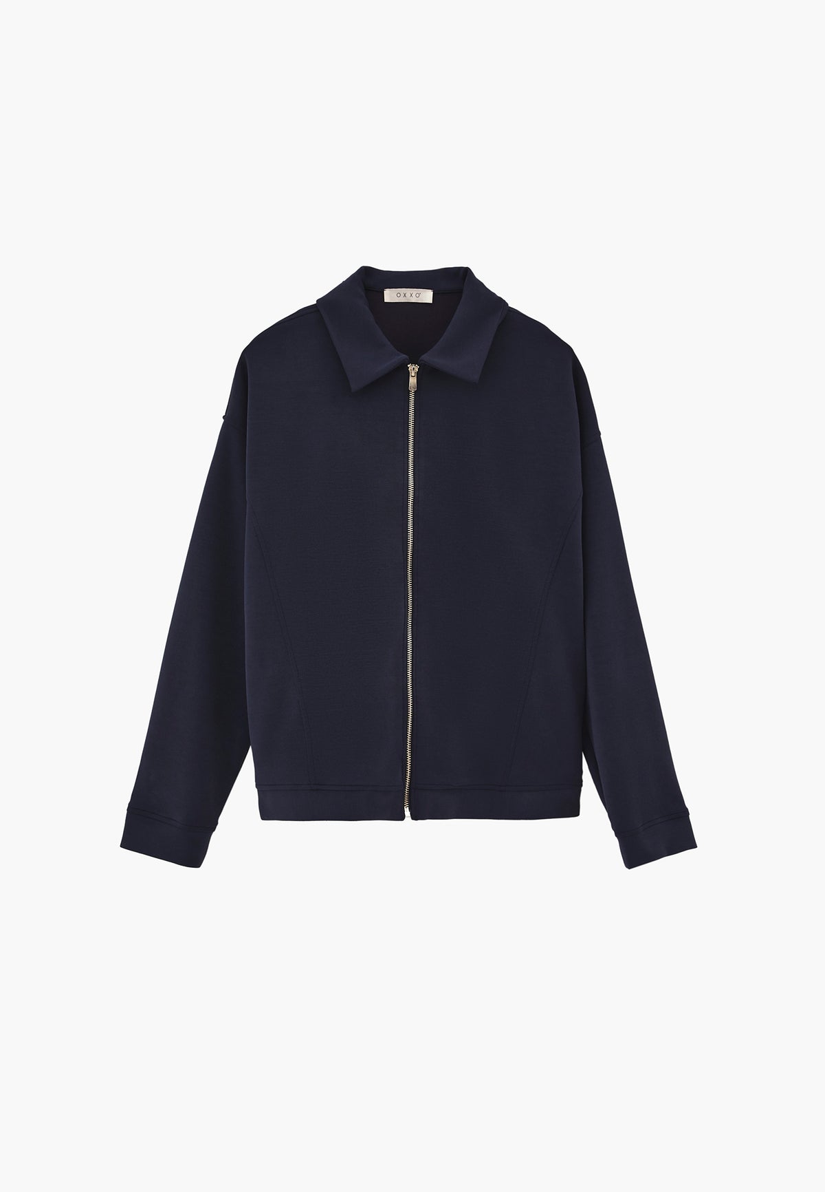 Zip Detail Polo Collar Sweatshirt - SKY CAPTAIN