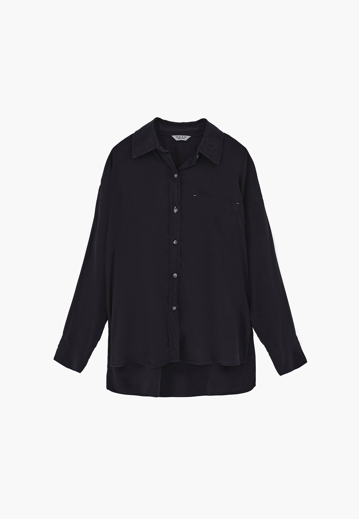 Long Sleeve Oversize Shirt Collar Woven Shirt - SKY CAPTAIN