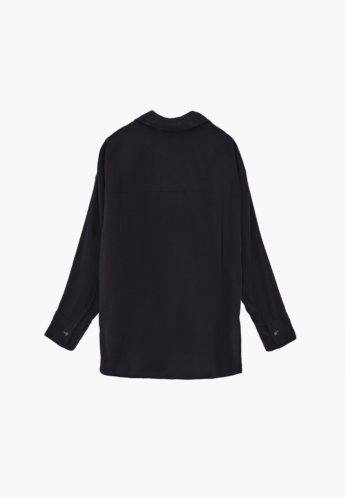 Long Sleeve Oversize Shirt Collar Woven Shirt - SKY CAPTAIN