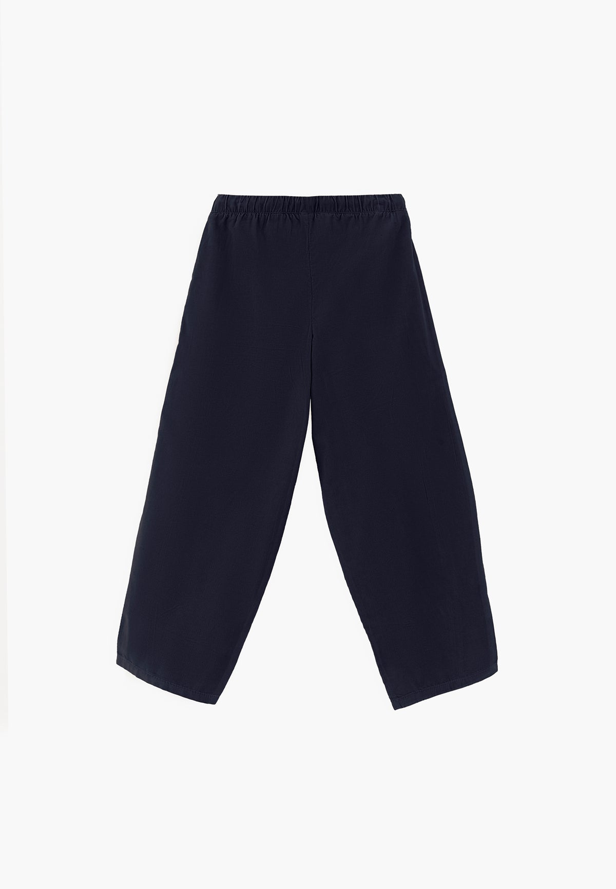 Balloon Form Cropped High Waist Pants - Navy Blue