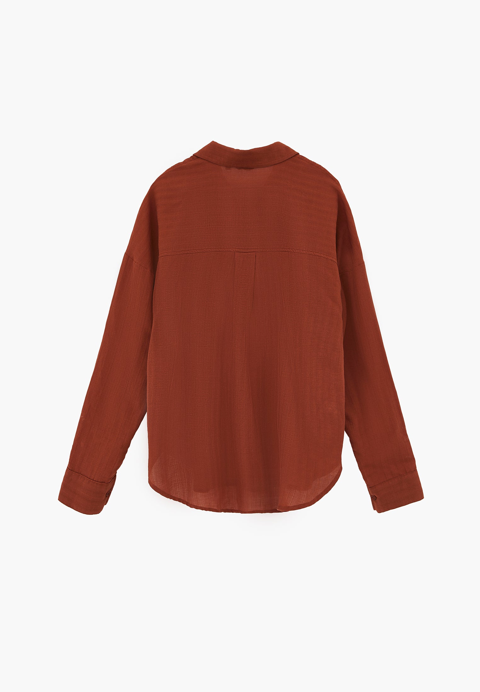 Long Sleeve Oversized Woven Shirt - SMOKED PAPRIKA