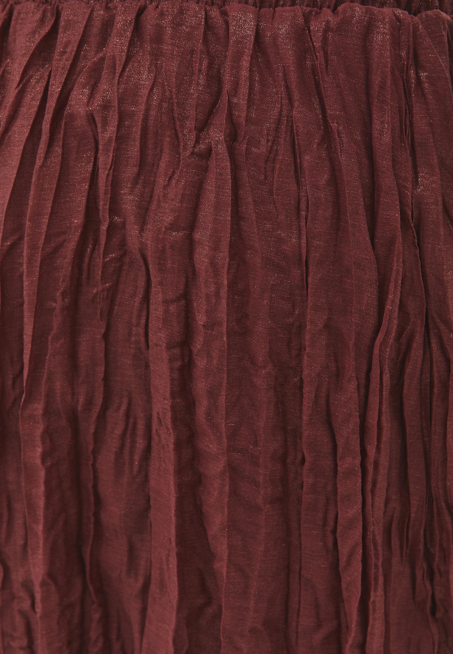 Shiny Flared Long Skirt - SPICED APPLE