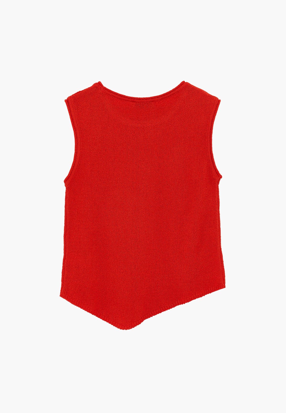 Asymmetric Tunic Knit Tank - SPICY ORANGE