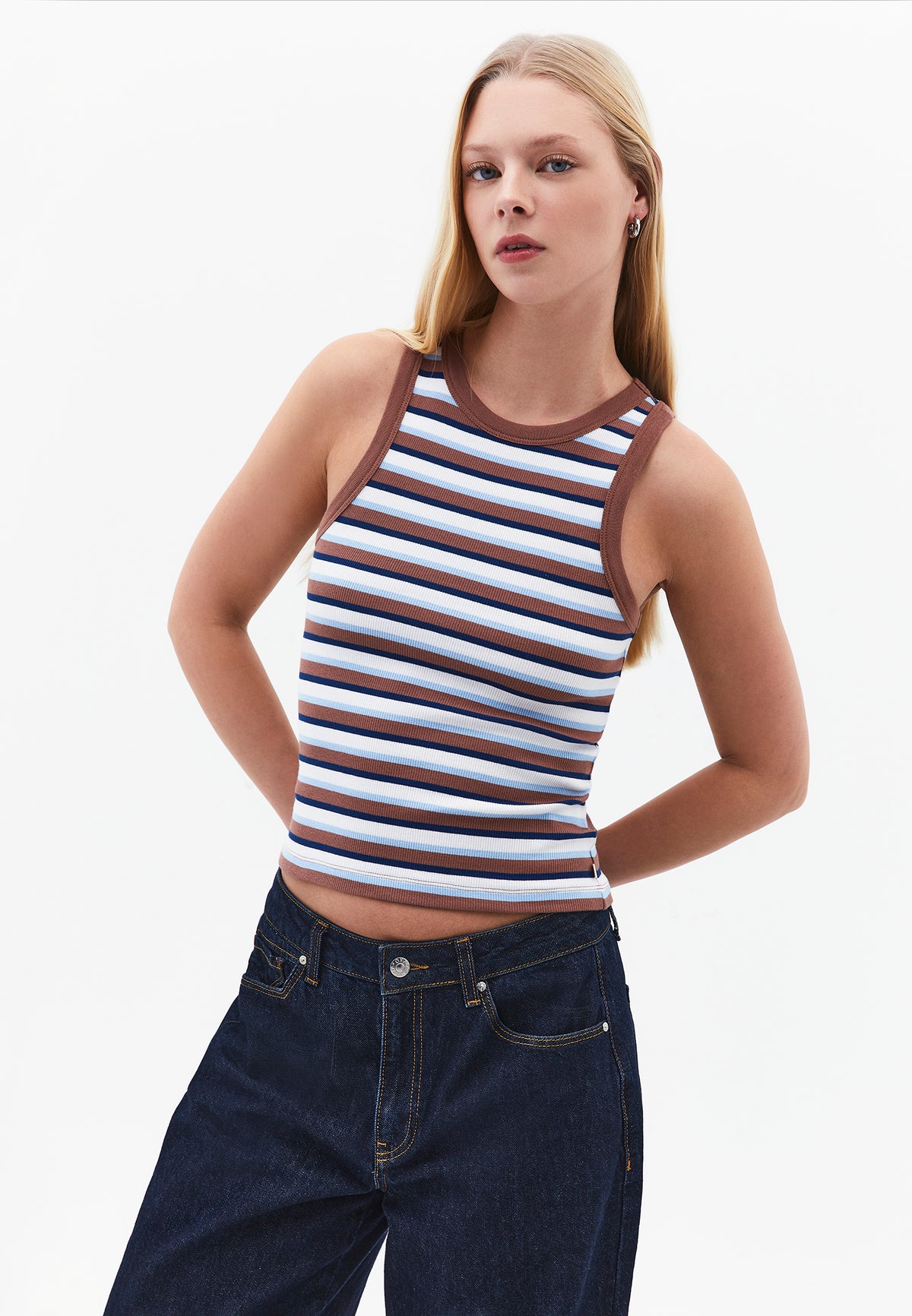 Crew Neck Bodycon Tank Top - Mix Color