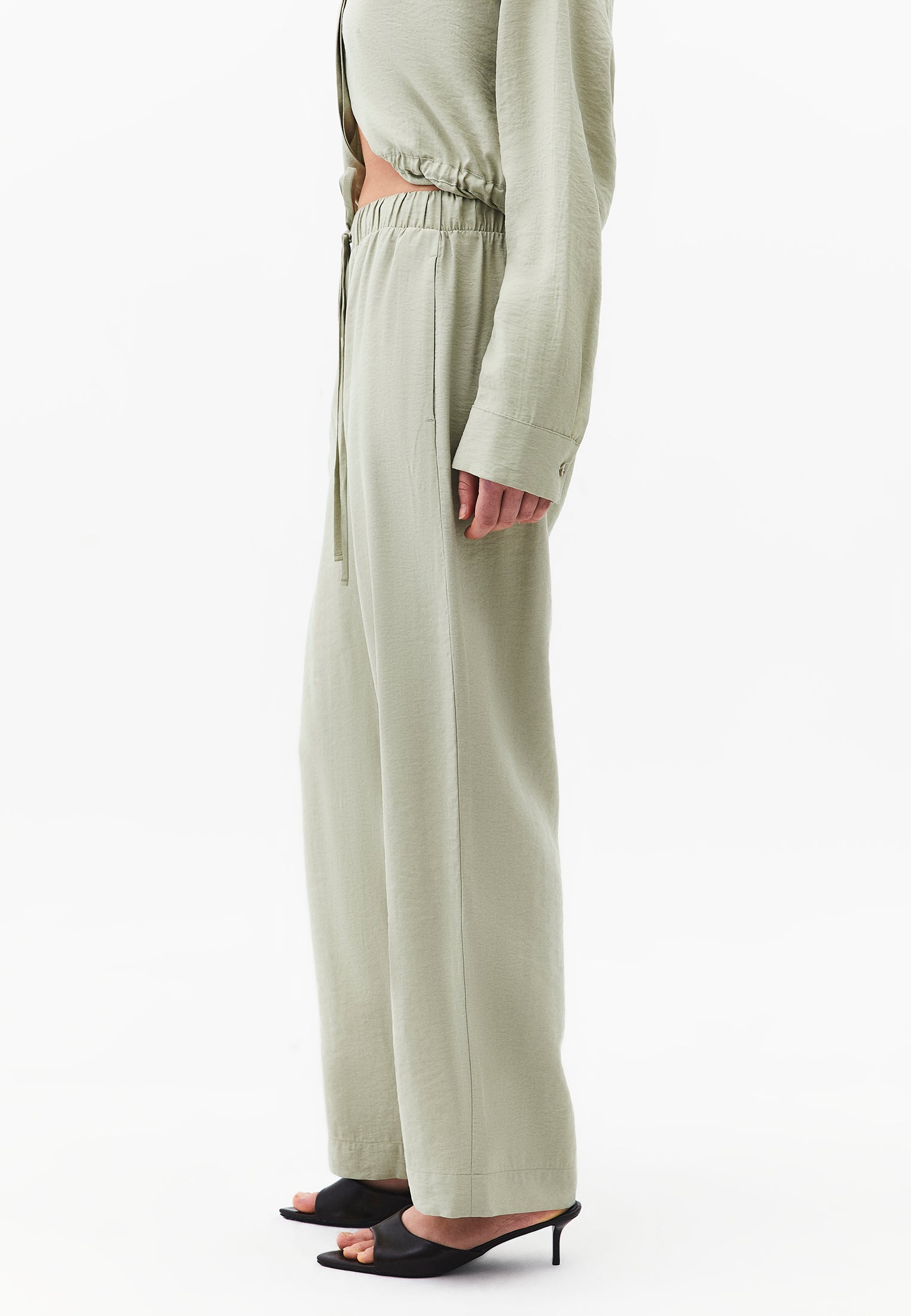 High Waist Straight Pants - TEA