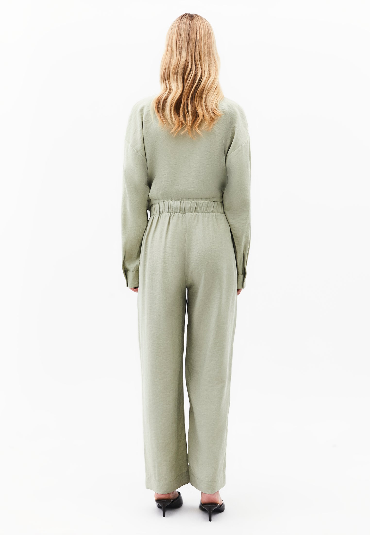 High Waist Straight Pants - TEA