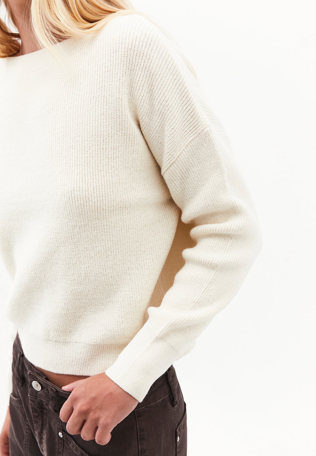 Boat Neck Loose Sweater - TURTLEDOVE