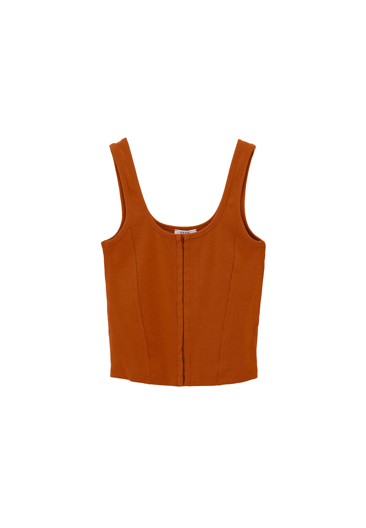 U Neck Bodycon Tank Top - UMBER