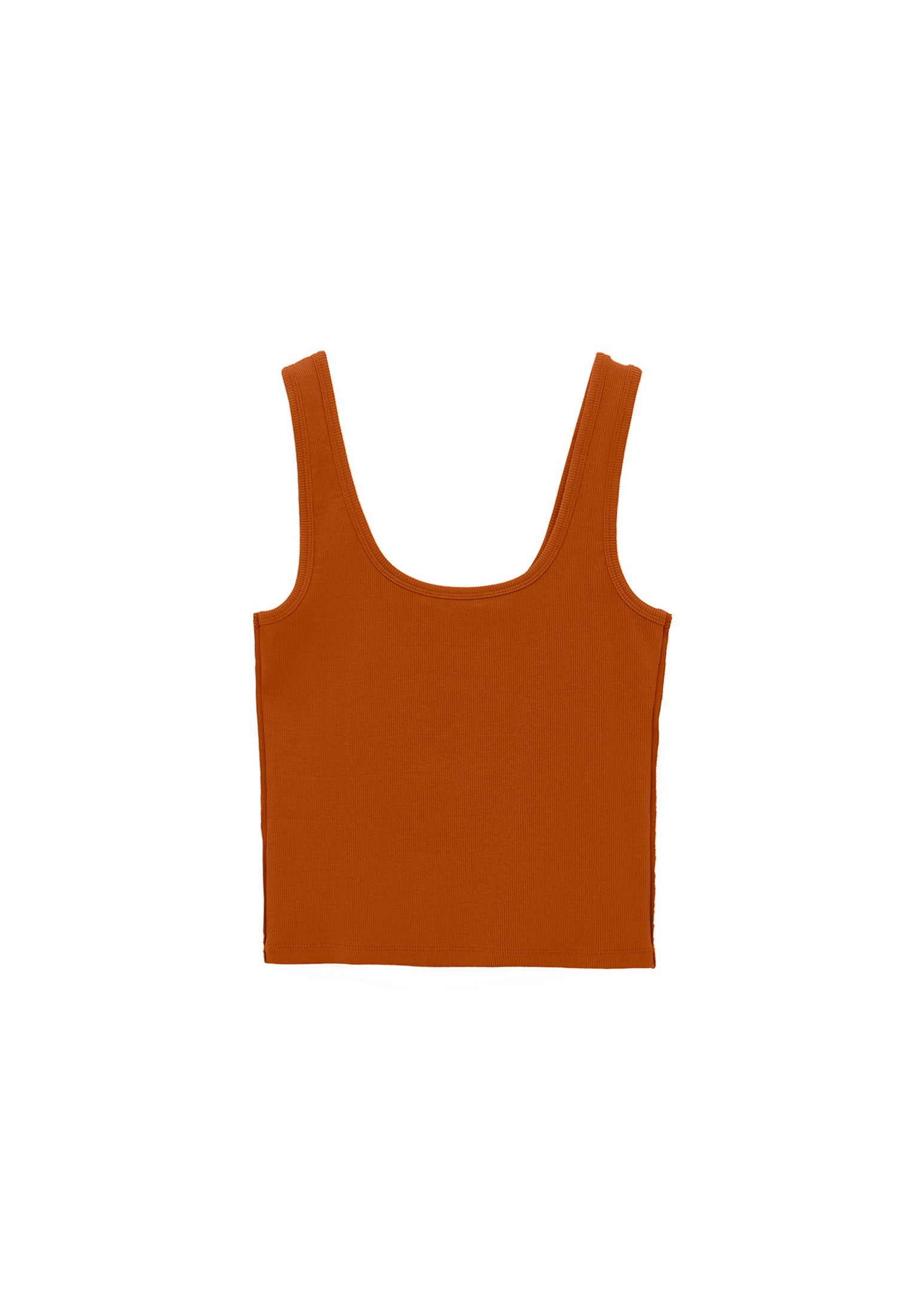 U Neck Bodycon Tank Top - UMBER