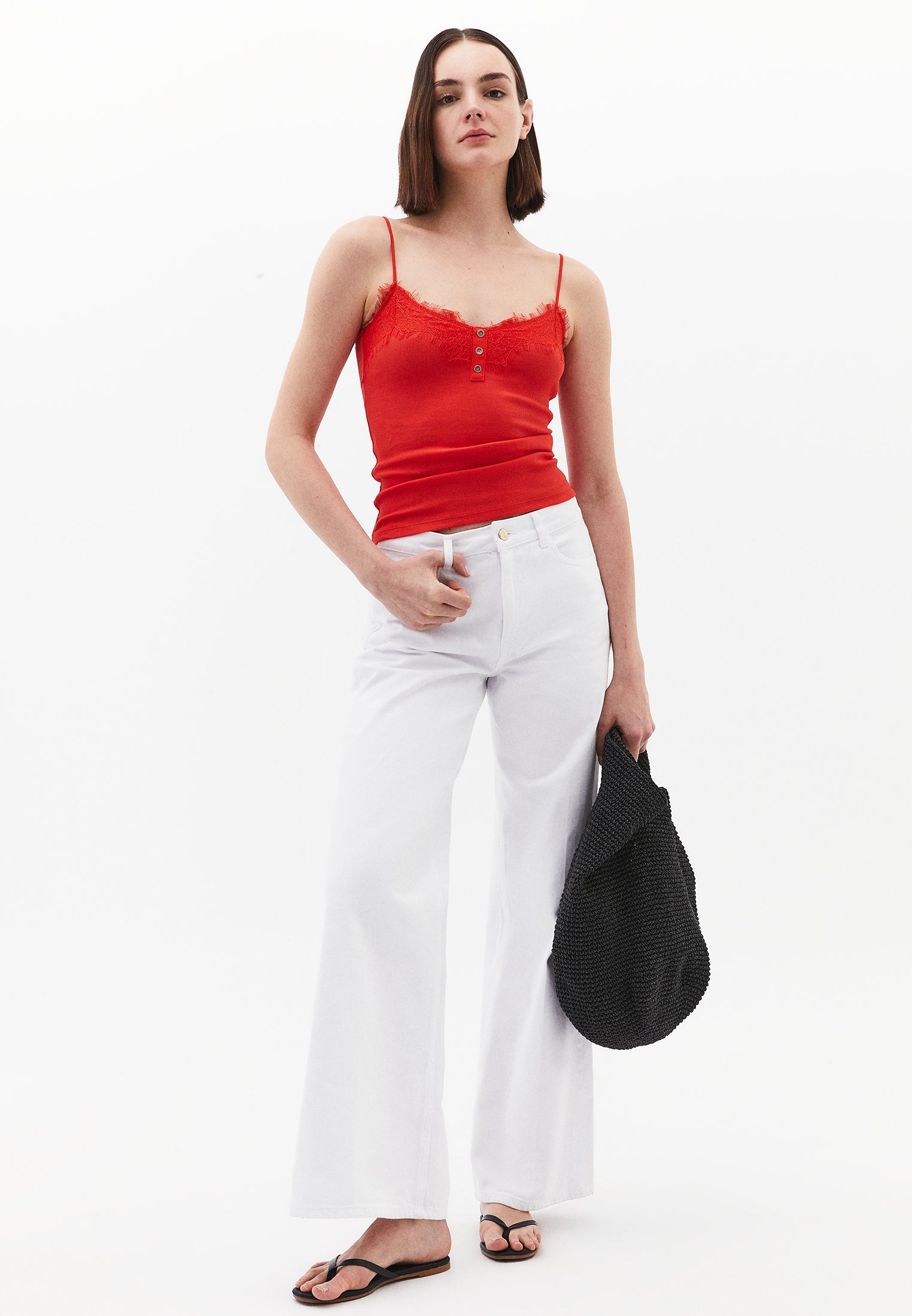 قميص بدون أكمام برقبة على شكل حرف V - زهرة الخشخاش الشجاعة