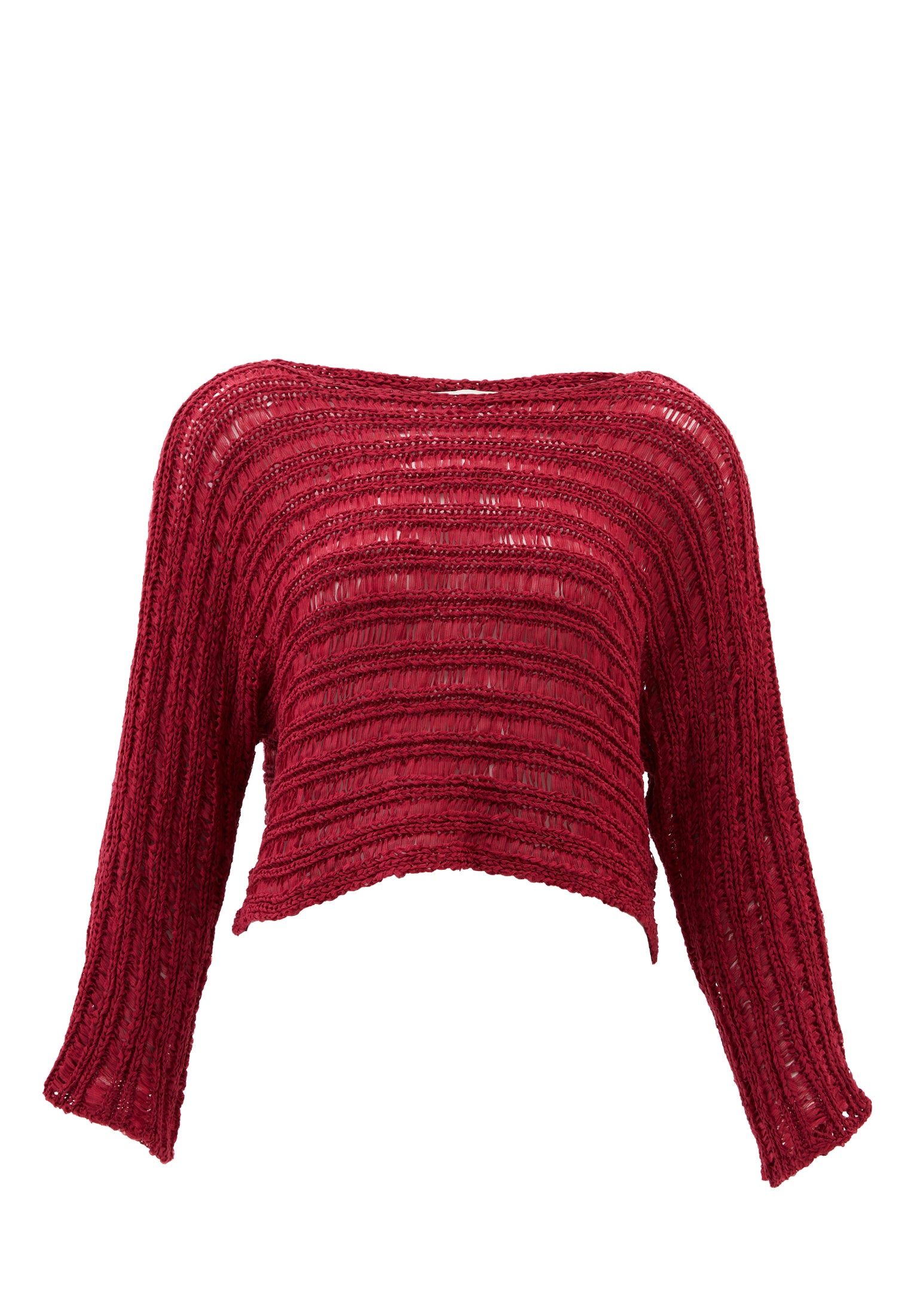 AJOUR BOAT NECK PULLOVER - VIVACIOUS