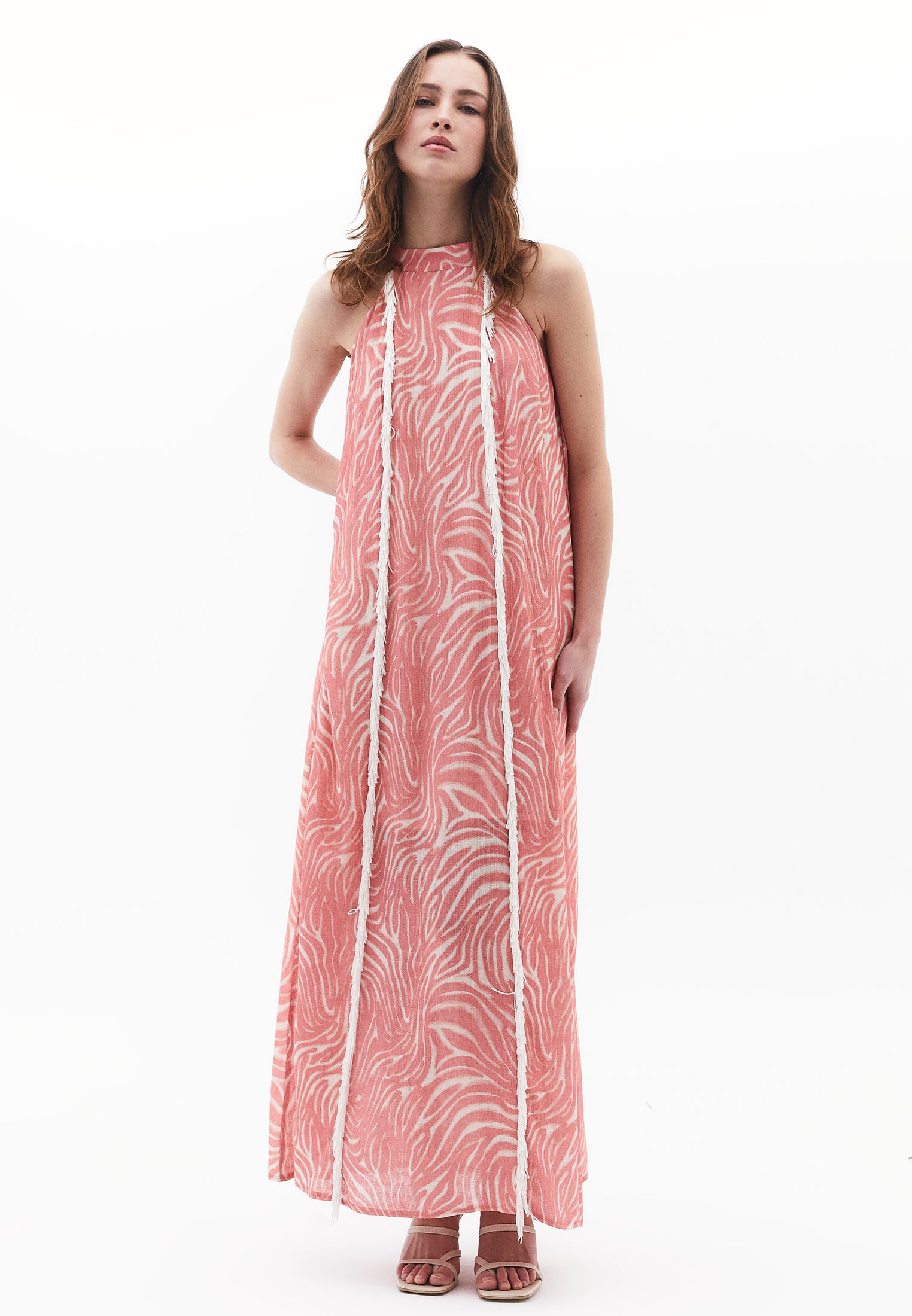 Halter Neck Long Dress - WAVE COMB