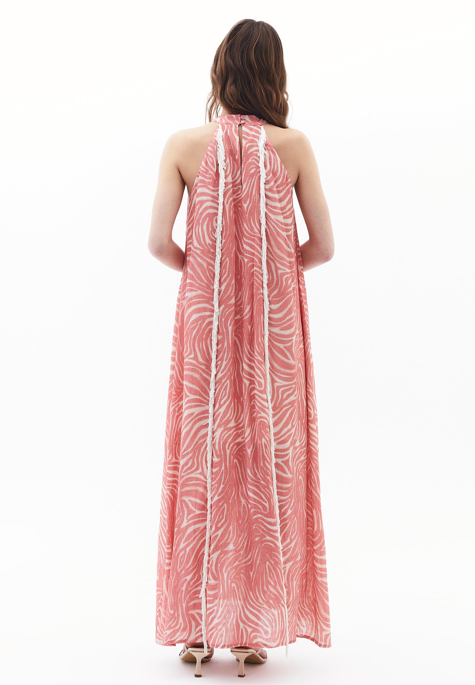 Halter Neck Long Dress - WAVE COMB