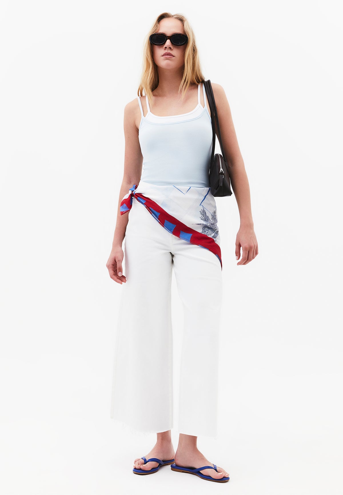 Wide Leg Ultra High Waist Pants - WHITE DENIM