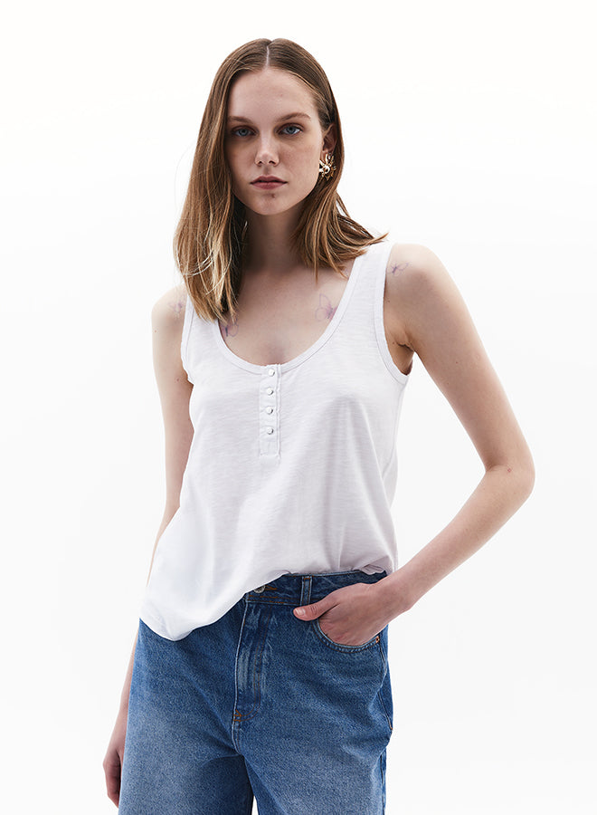 Tank Top With Modal Content - White