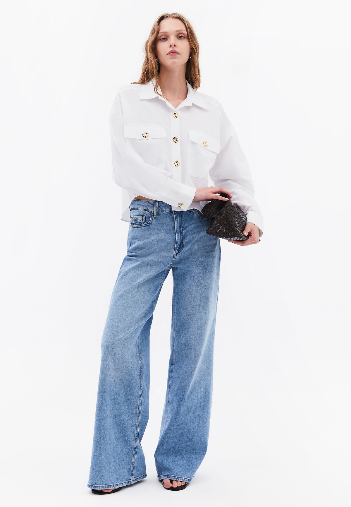 Oversize Button Detailed Shirt - WHITE