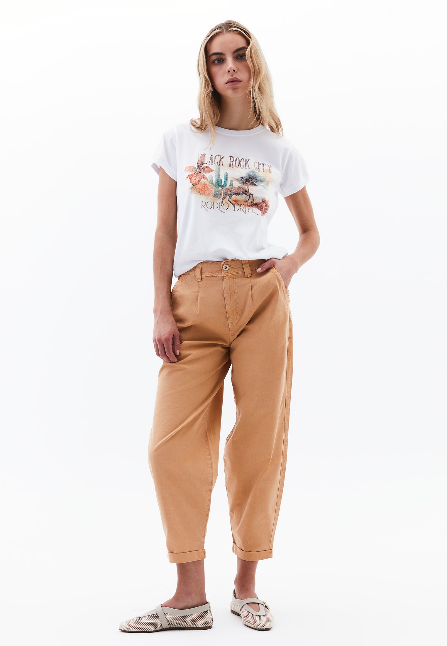 Crew Neck Short Sleeve T-Shirt - WHITE