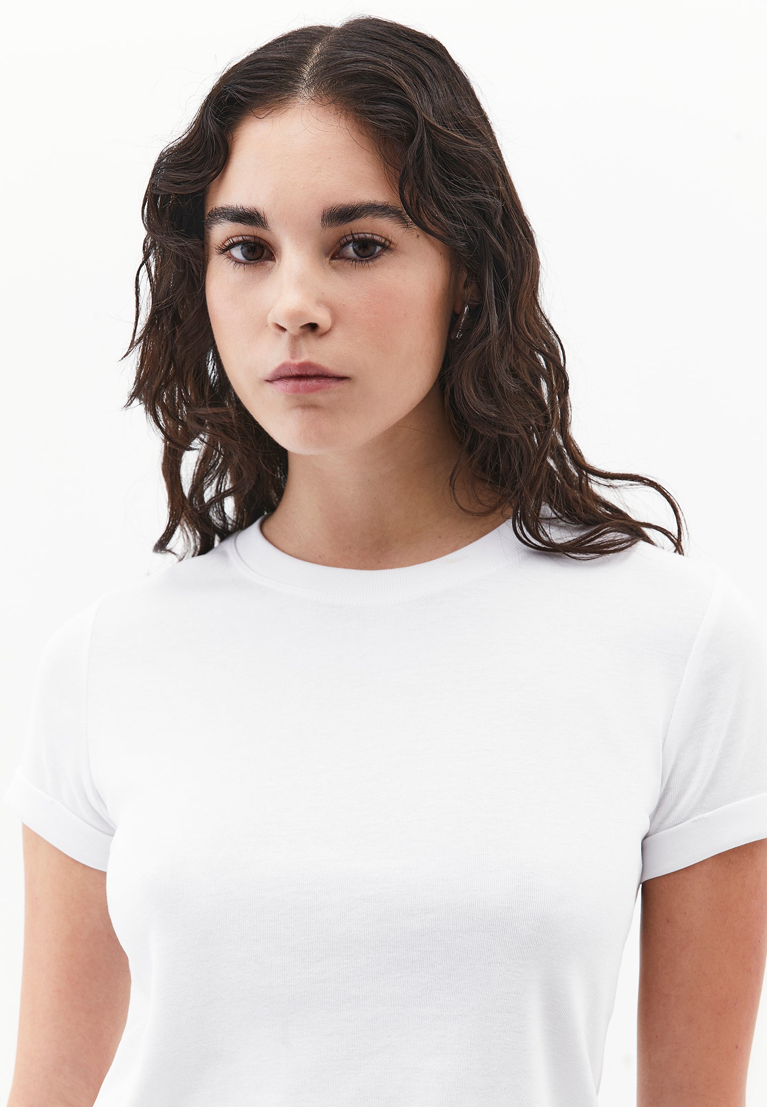 Women's Crew Neck Short Sleeve T-Shirt - WHITE