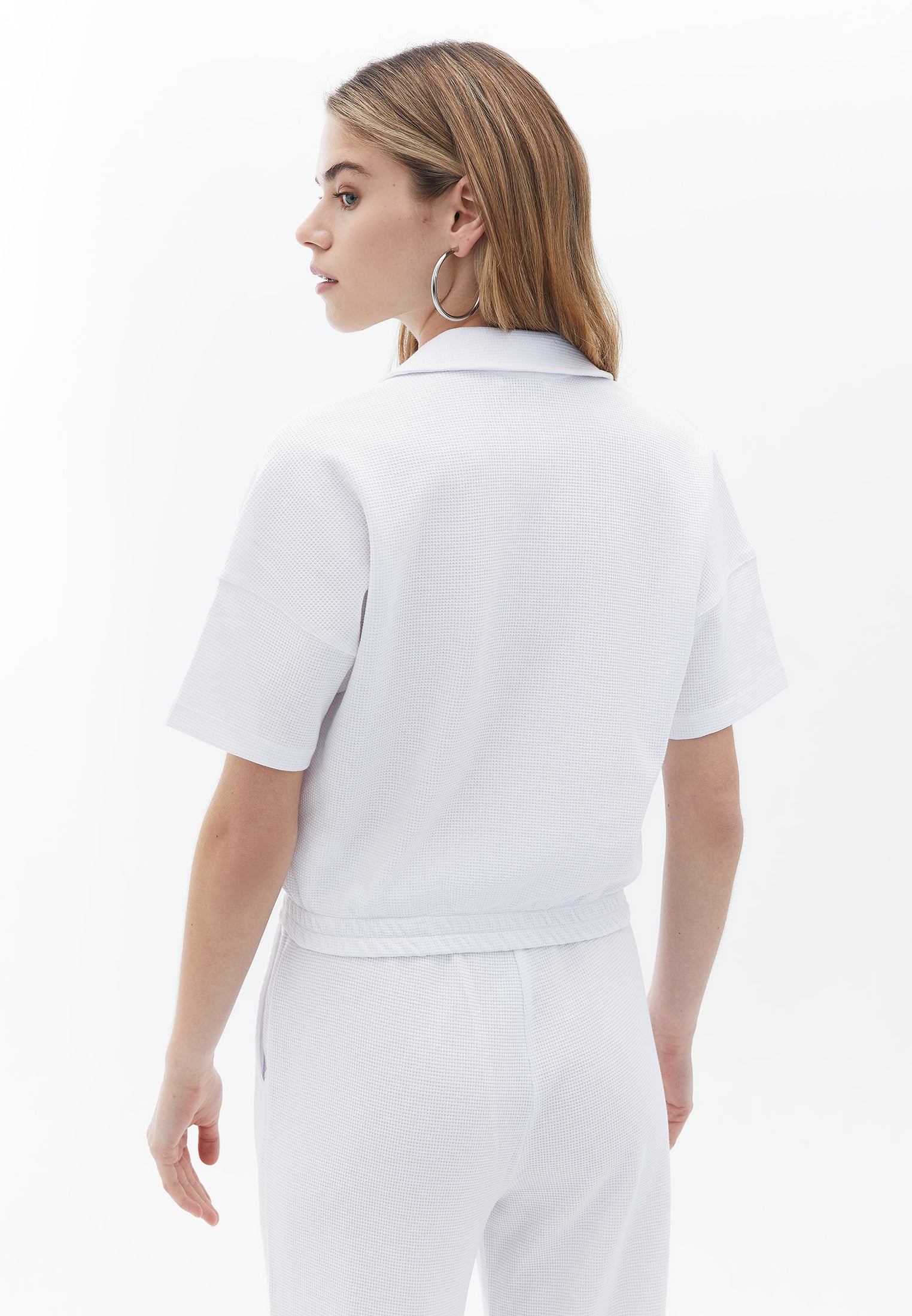 SHORT POLO NECK T-SHIRT - WHITE