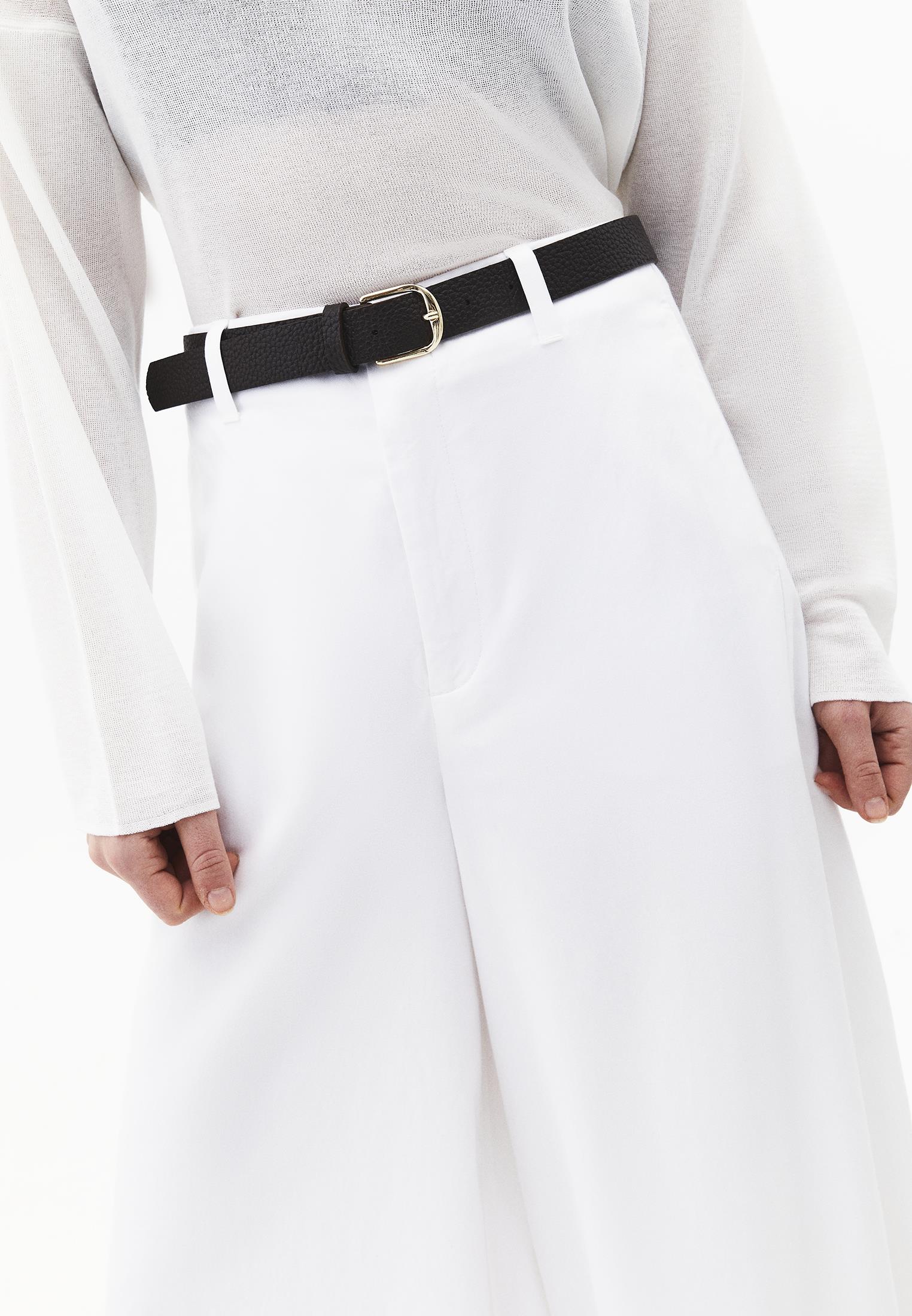 Summer Wide Leg Pants With Belt Detail - WHITE