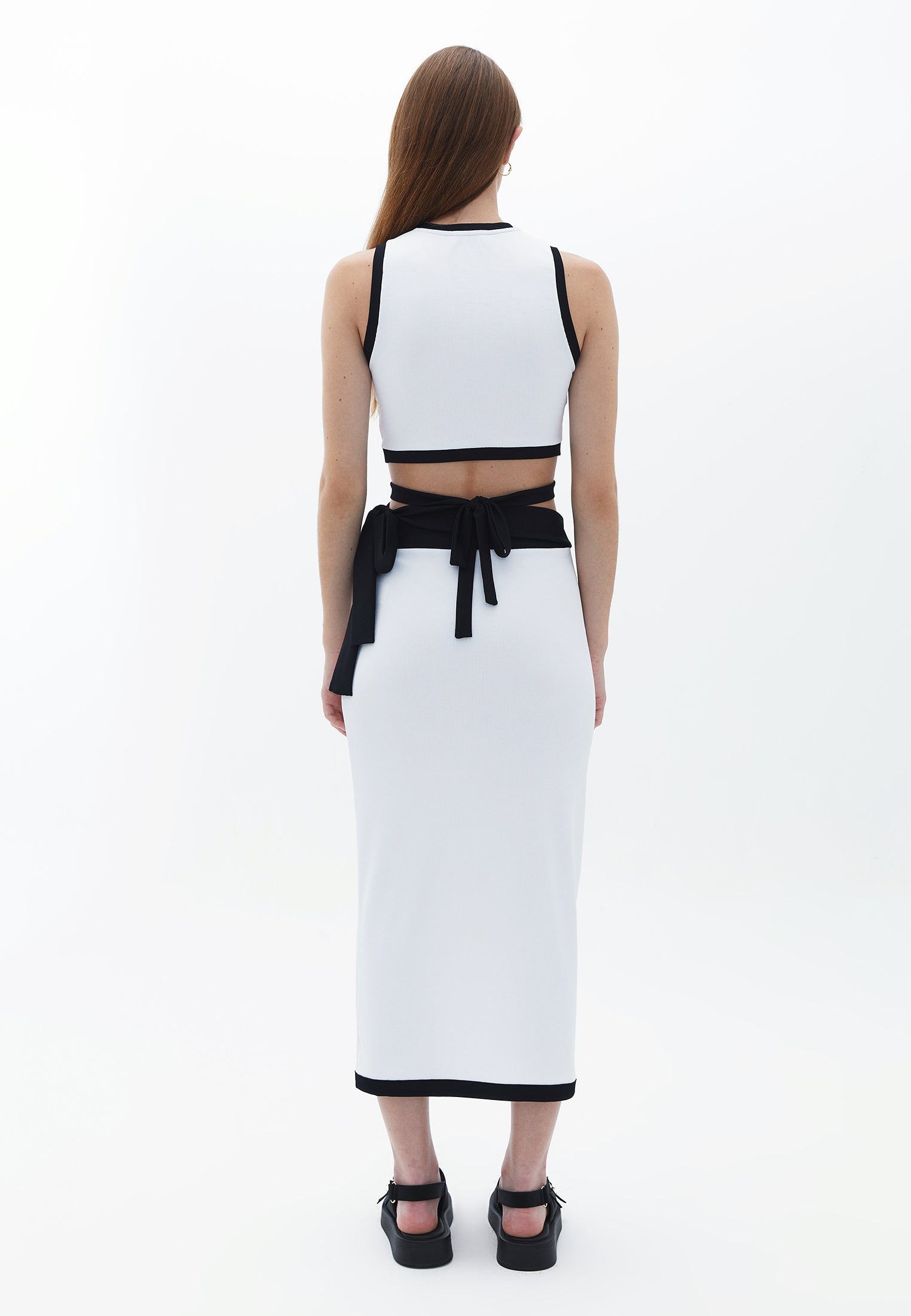 WRAP MIDI SKIRT - WHITE