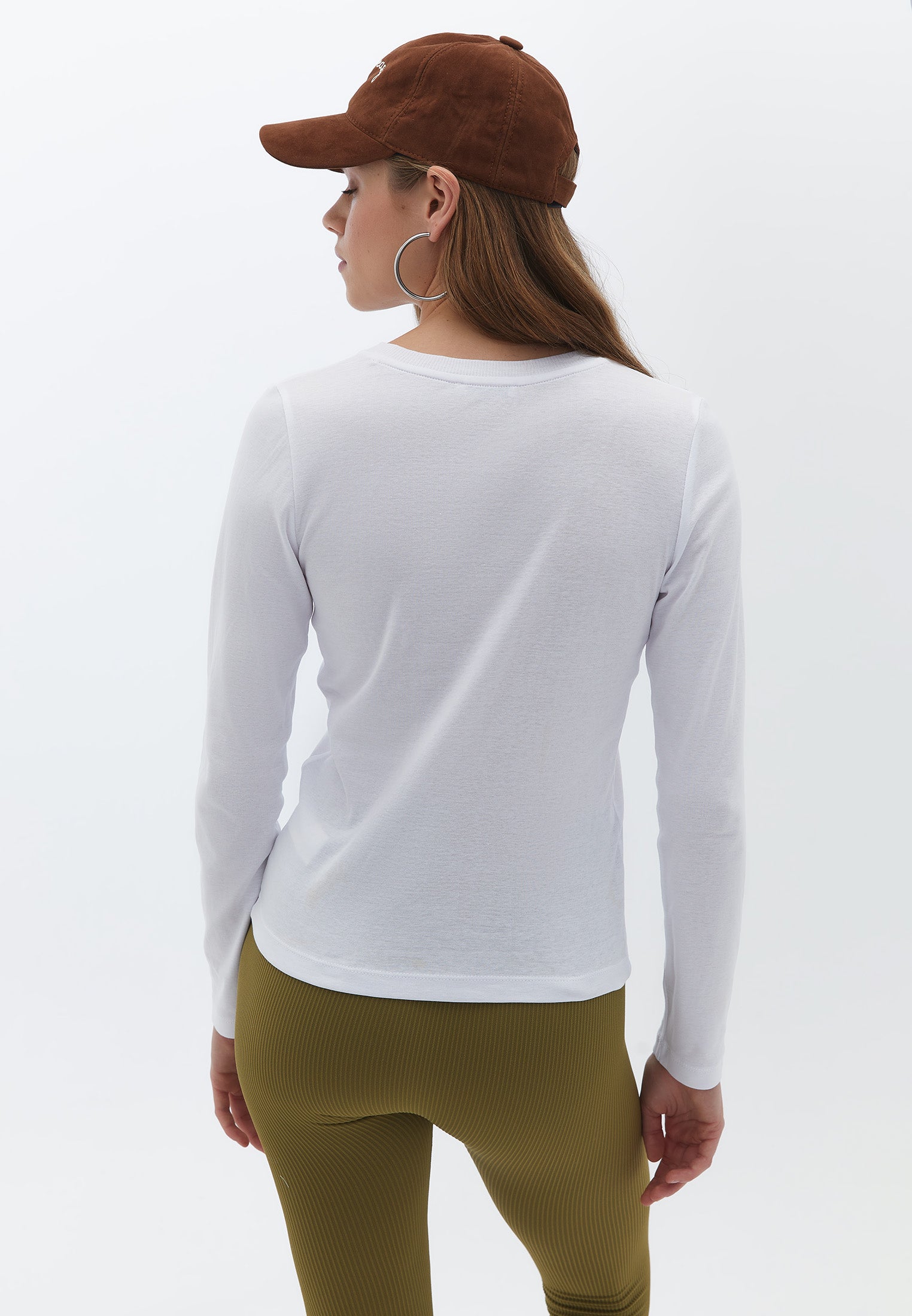 RELAXED FIT LONG SLEEVE T-SHIRT - WHITE