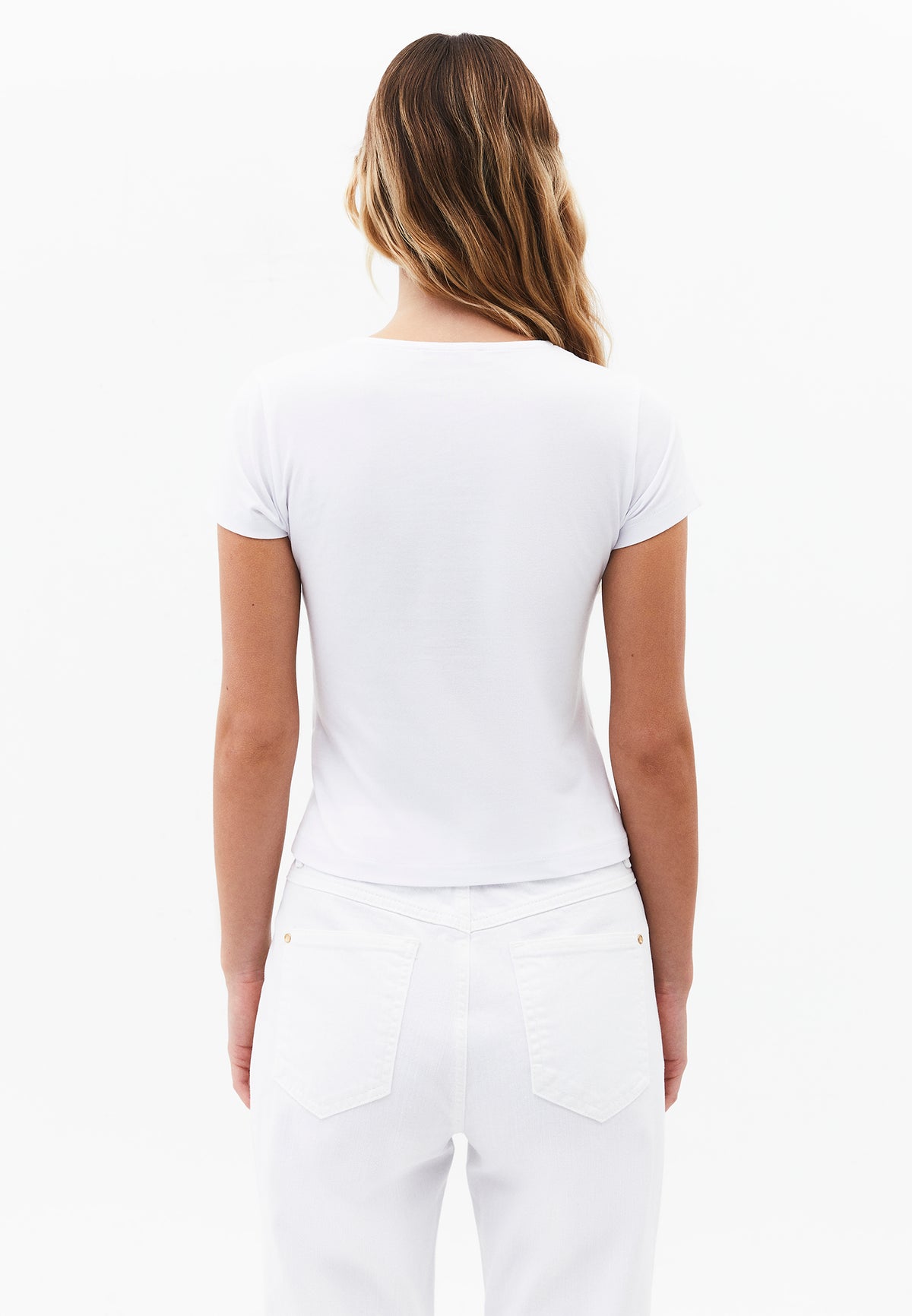 Bodycon T-Shirt Crew Neck - White