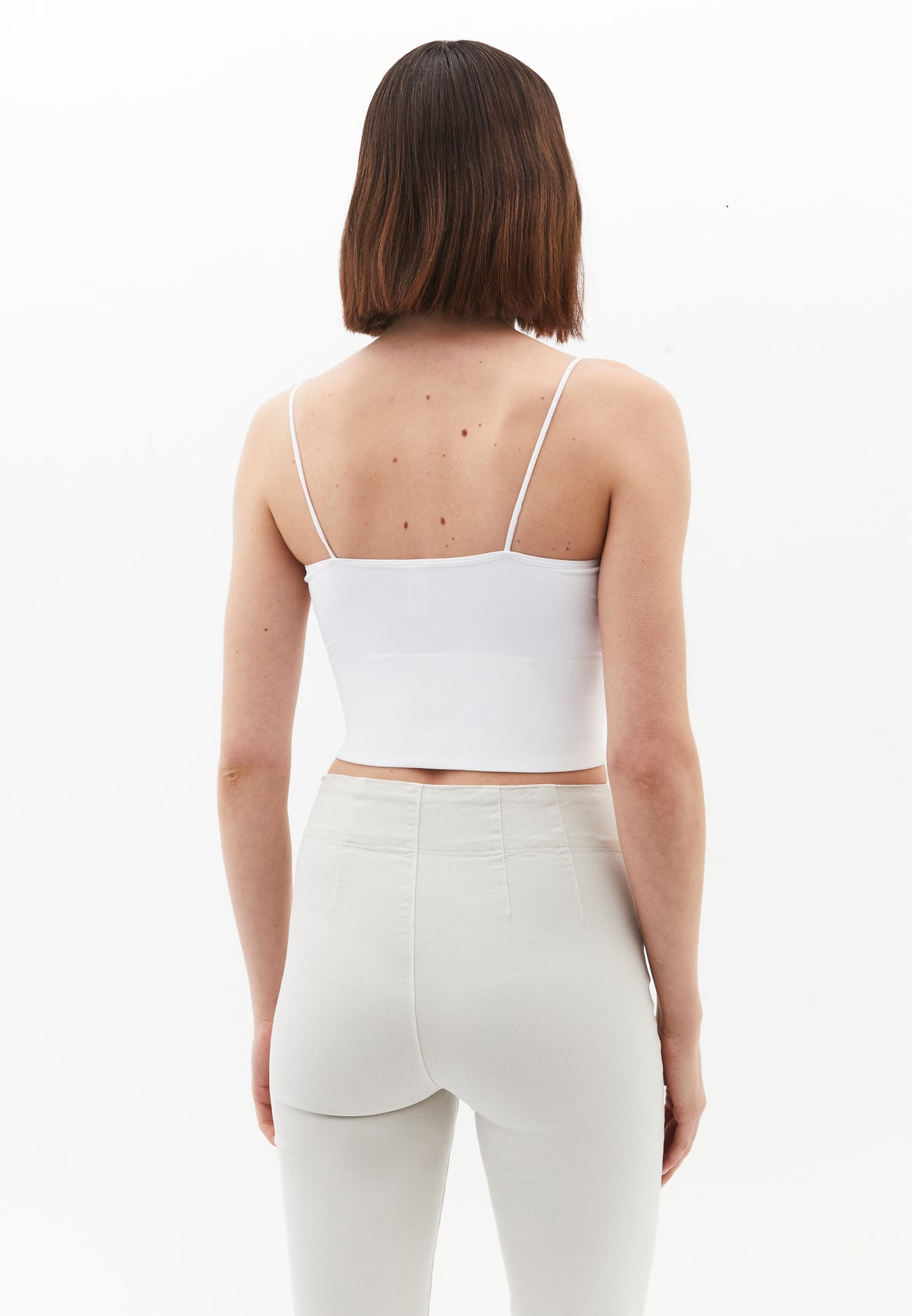 V Neck Tank Top - White