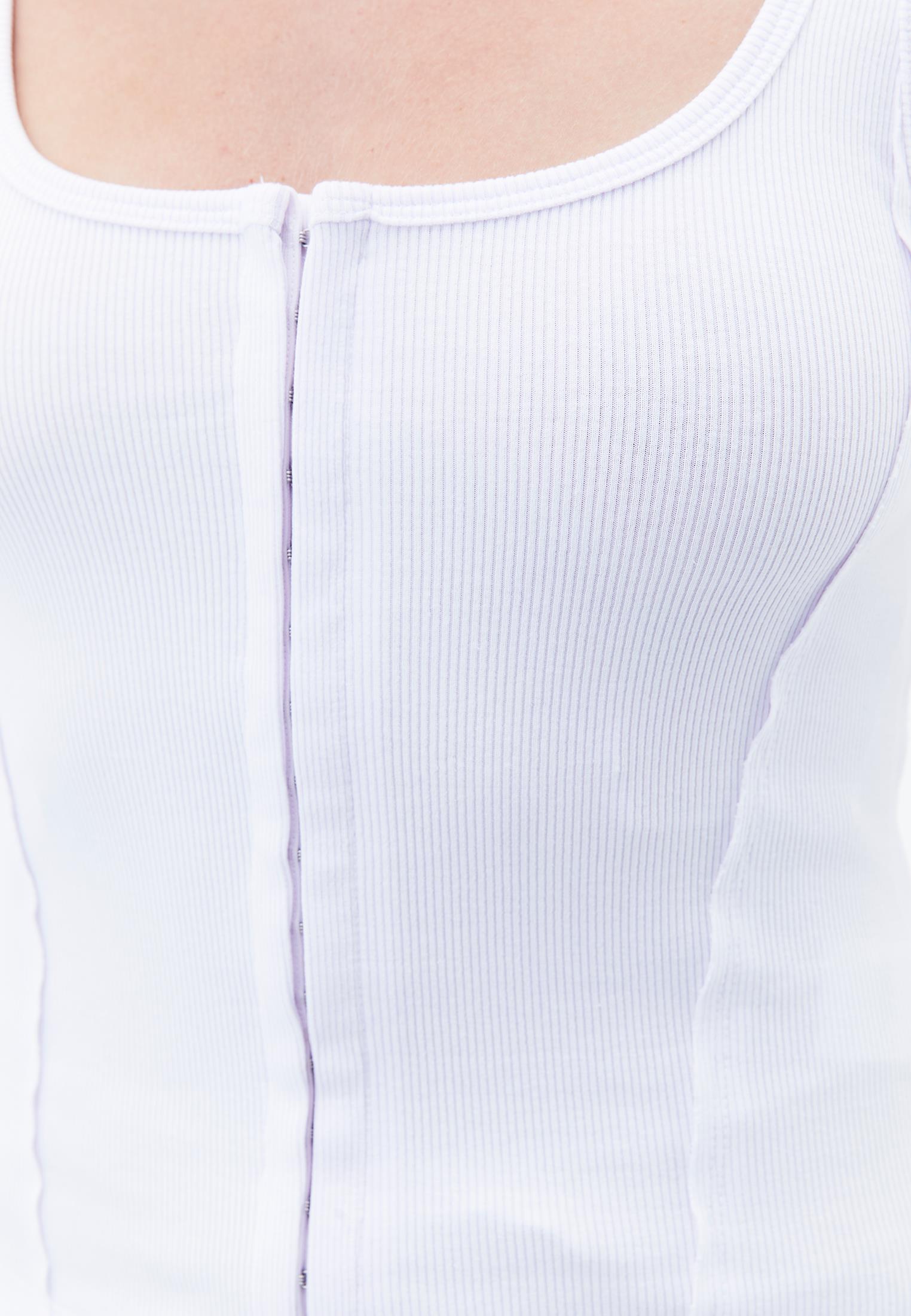 U Neck Bodycon Tank Top - WHITE