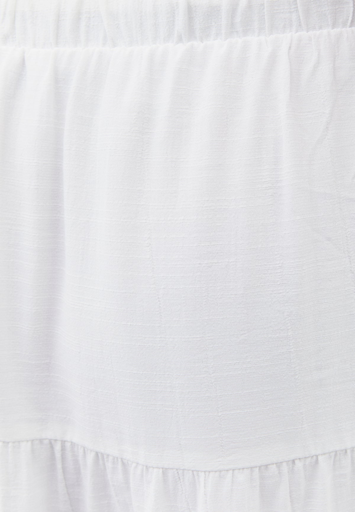 High Waist Ruched Midi Skirt - White