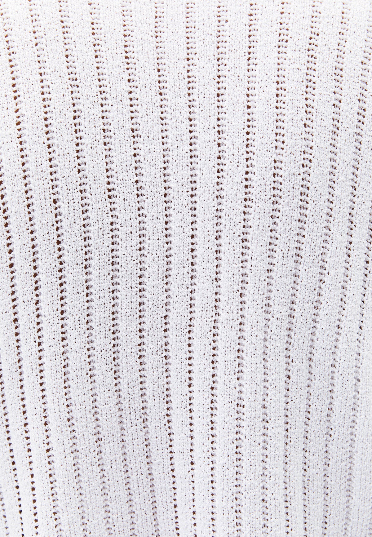 Ribbed V-Neck Long Sleeve Sweater - White