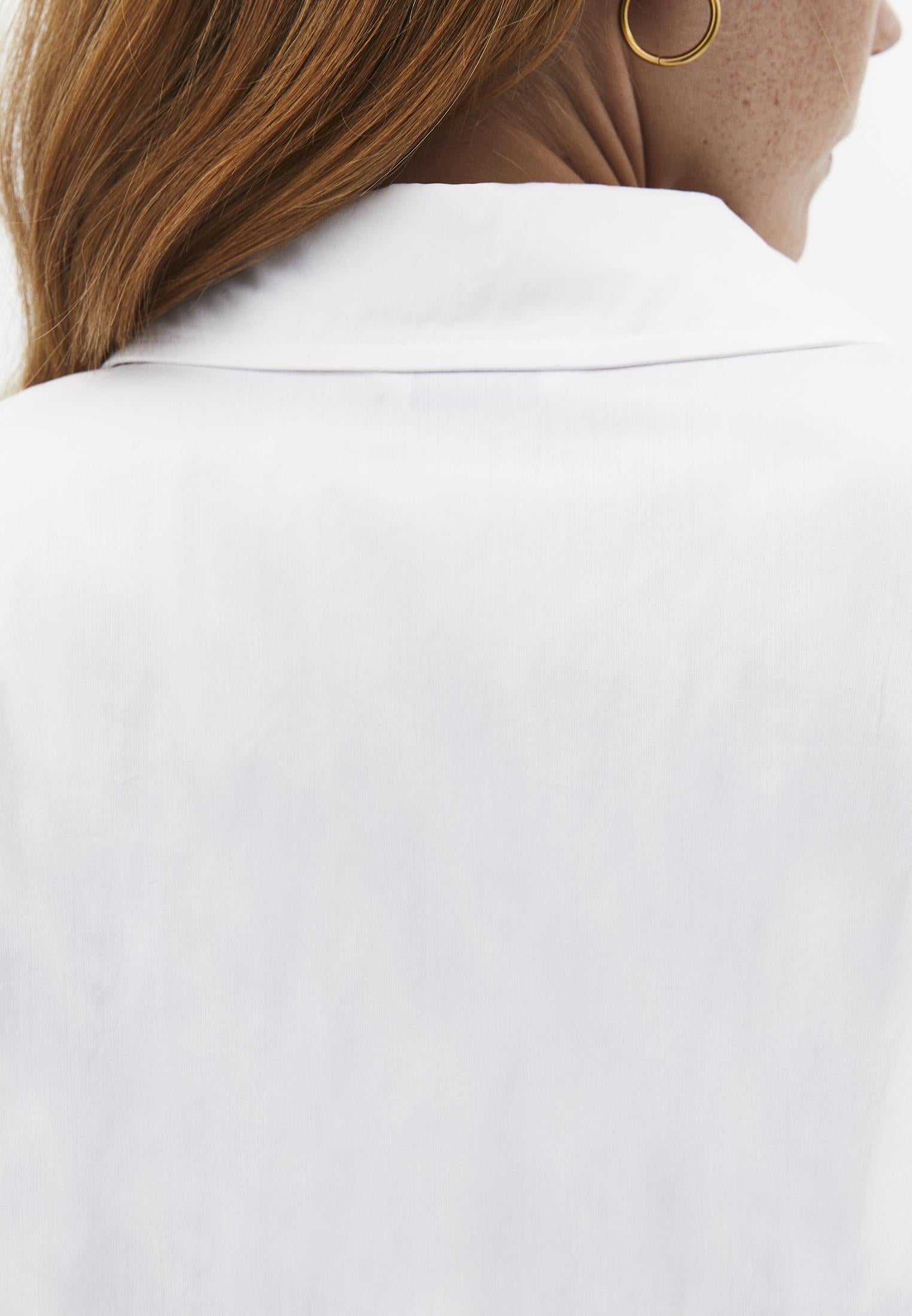 Standard Pleated Shirt With Closed Fit - WHITE
