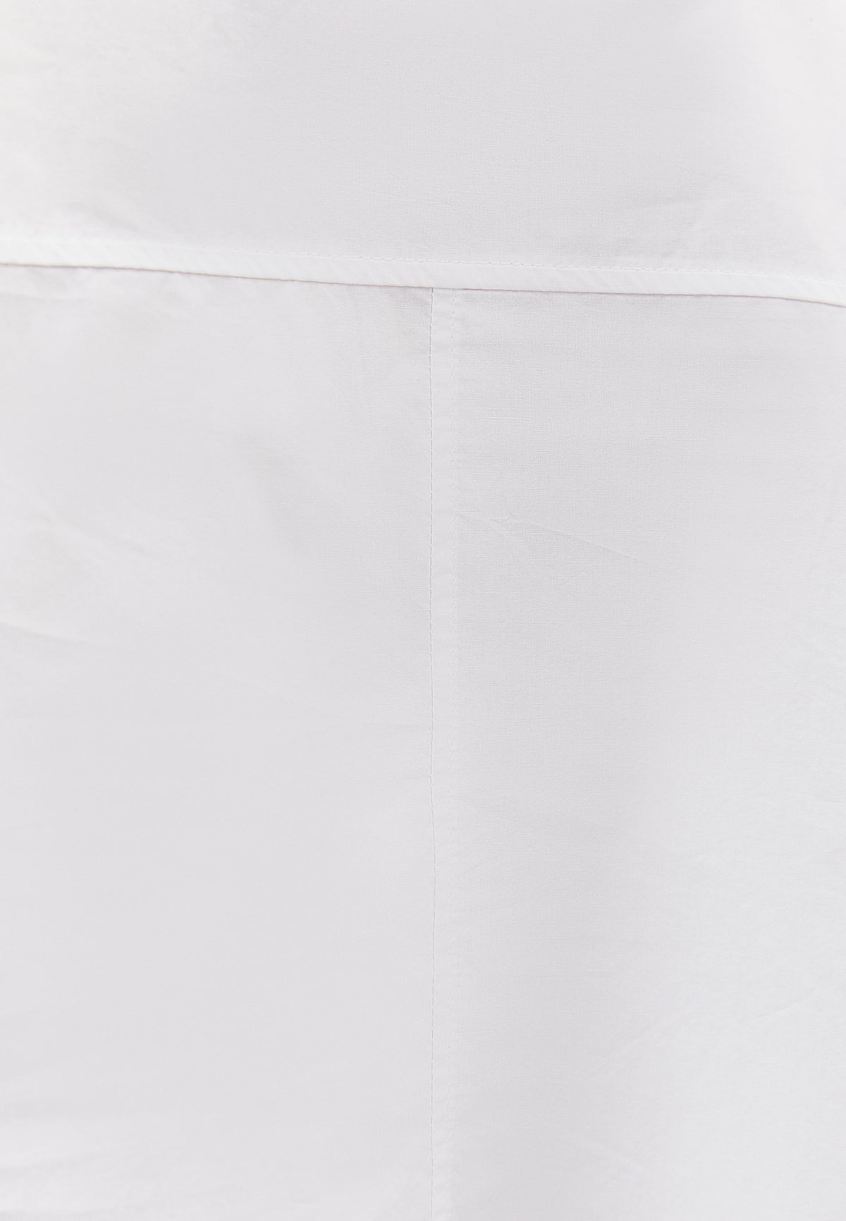 Oversized Short-Sleeve Band Collar Shirt - WHITE