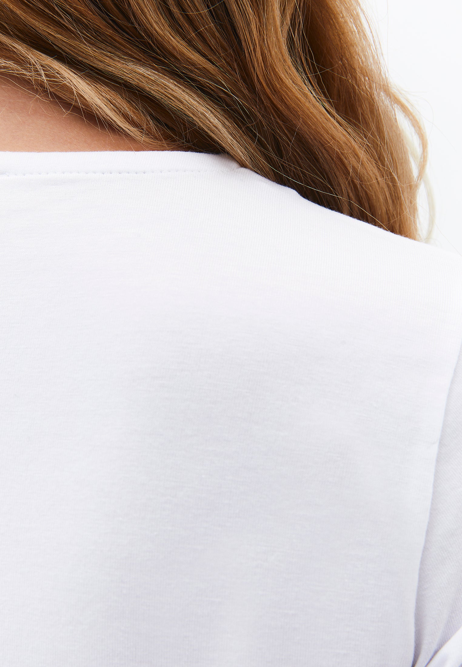 Bodycon T-Shirt Crew Neck - WHITE