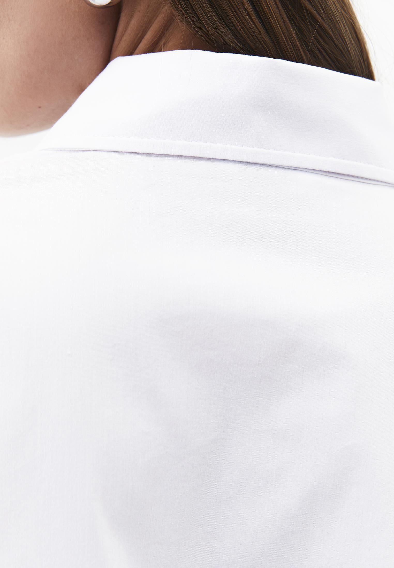 Shirt Collar Long Sleeve Buttoned Shirt - WHITE
