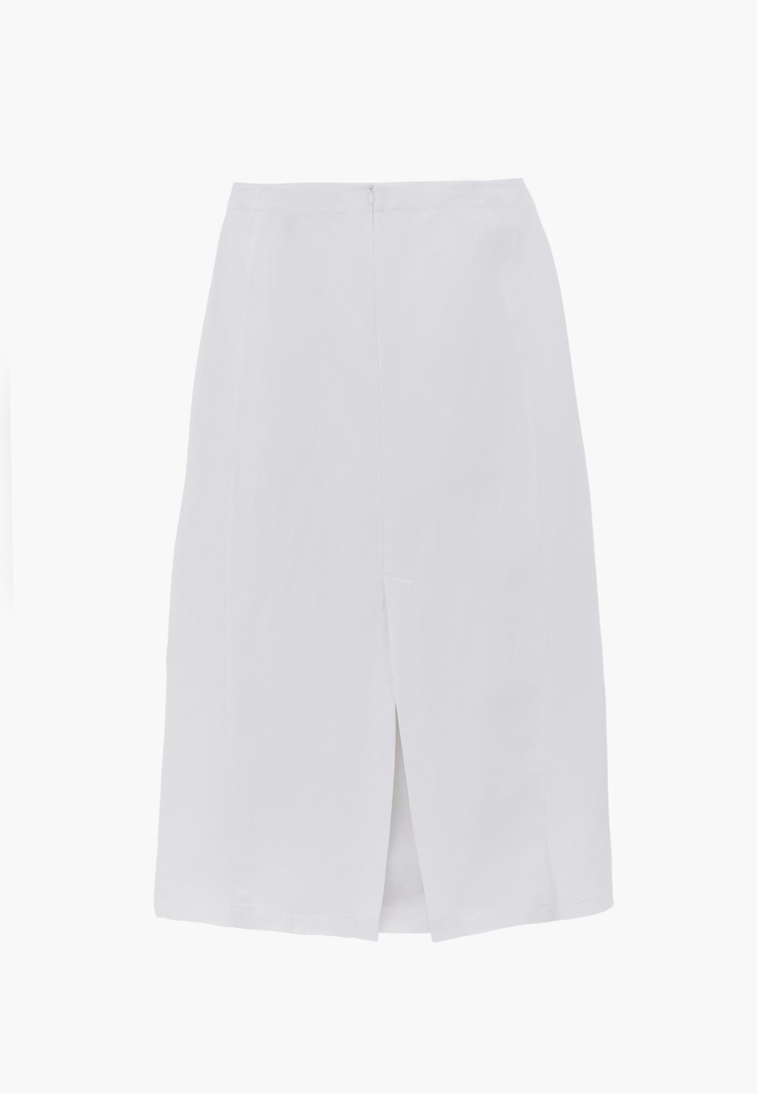 Maxi Skirt With Slit Detail - WHITE