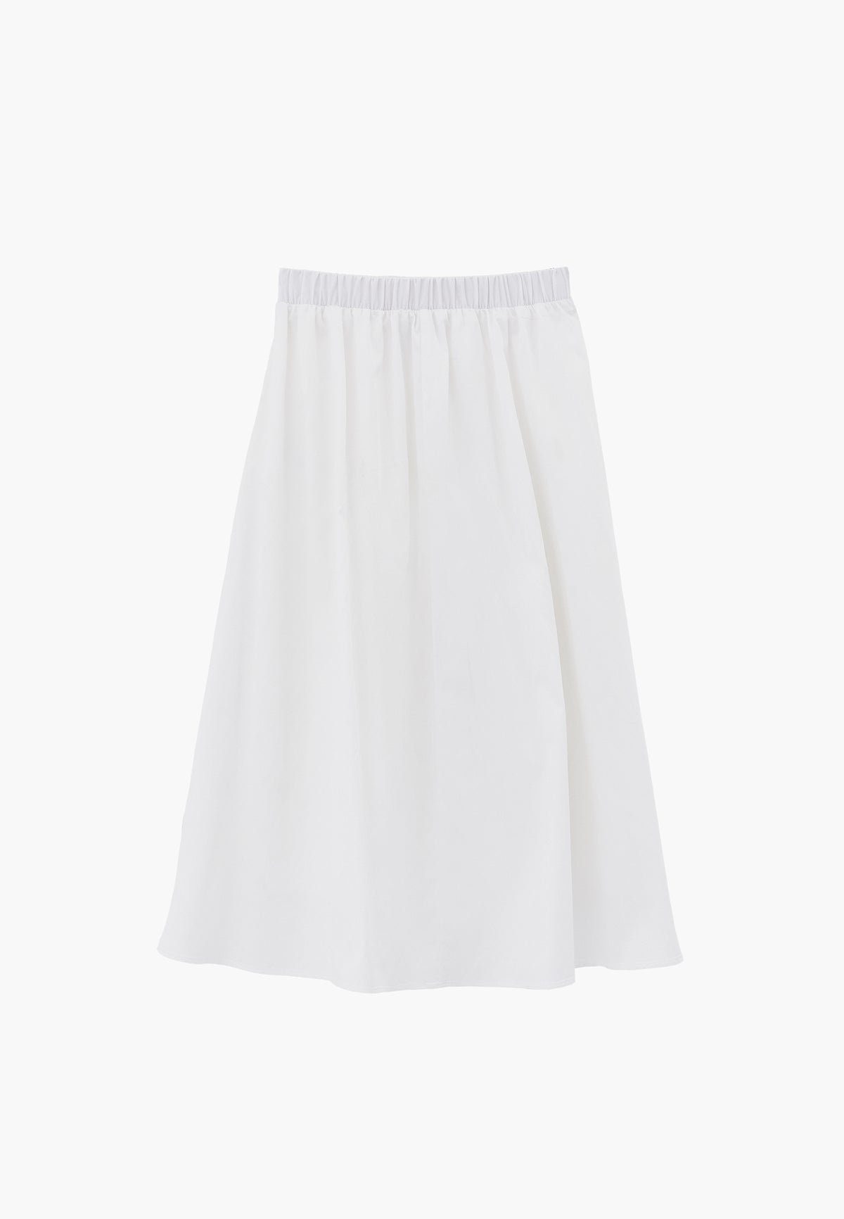 Pleated Flared Midi Skirt - White