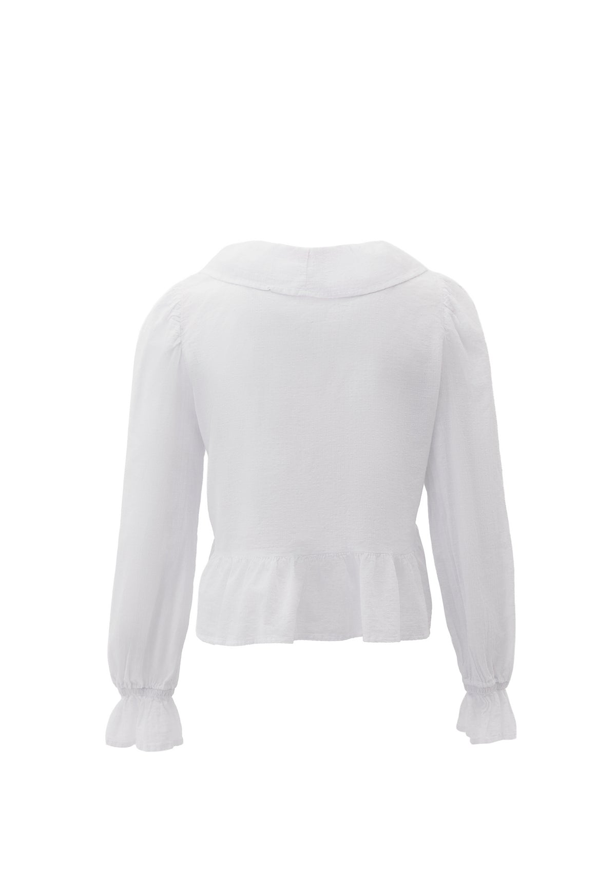 Deep Neck Blouse - White