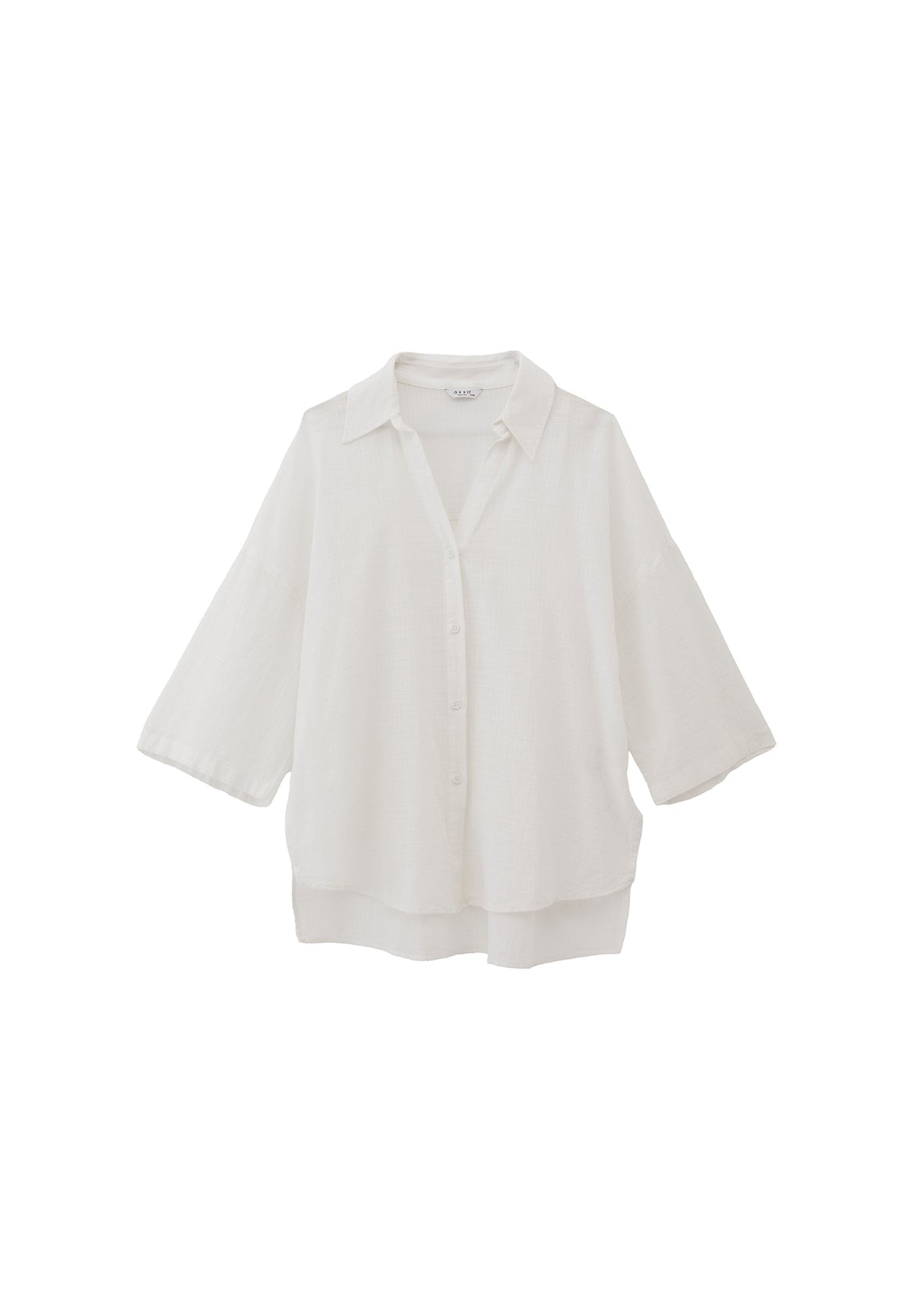Oversized Shirt With Button Details - White