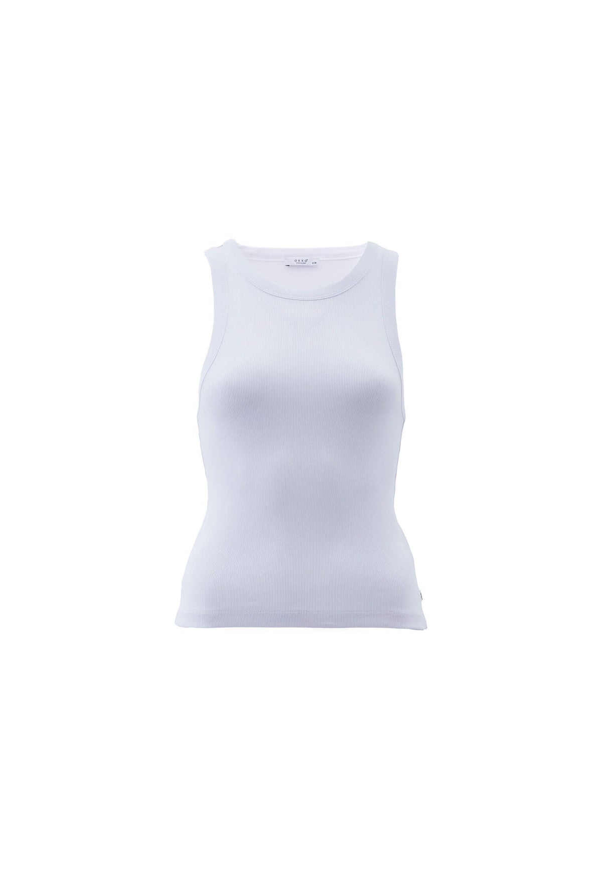 Crew Neck Bodycon Tank Top - White