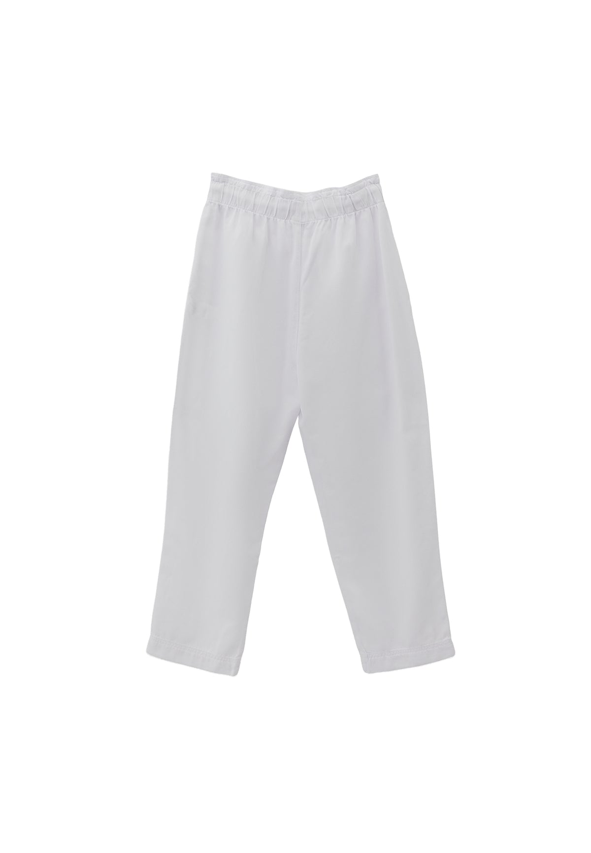 Pleated Ultra High Waist Baggy Pants - White