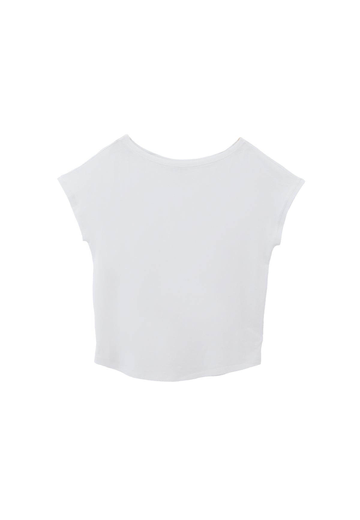 Boat Neck Sleeveless T-Shirt - White
