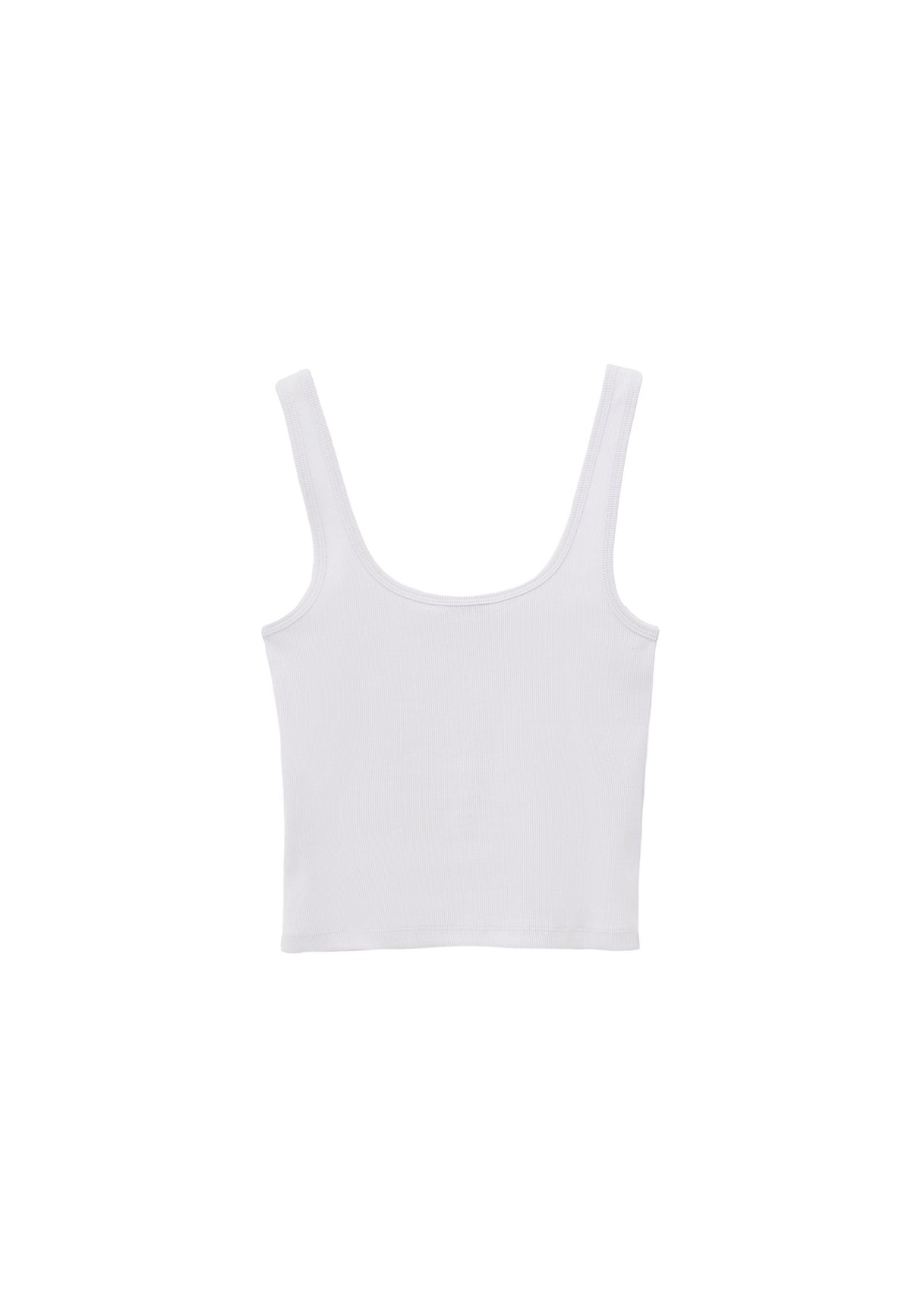 U Neck Bodycon Tank Top - White