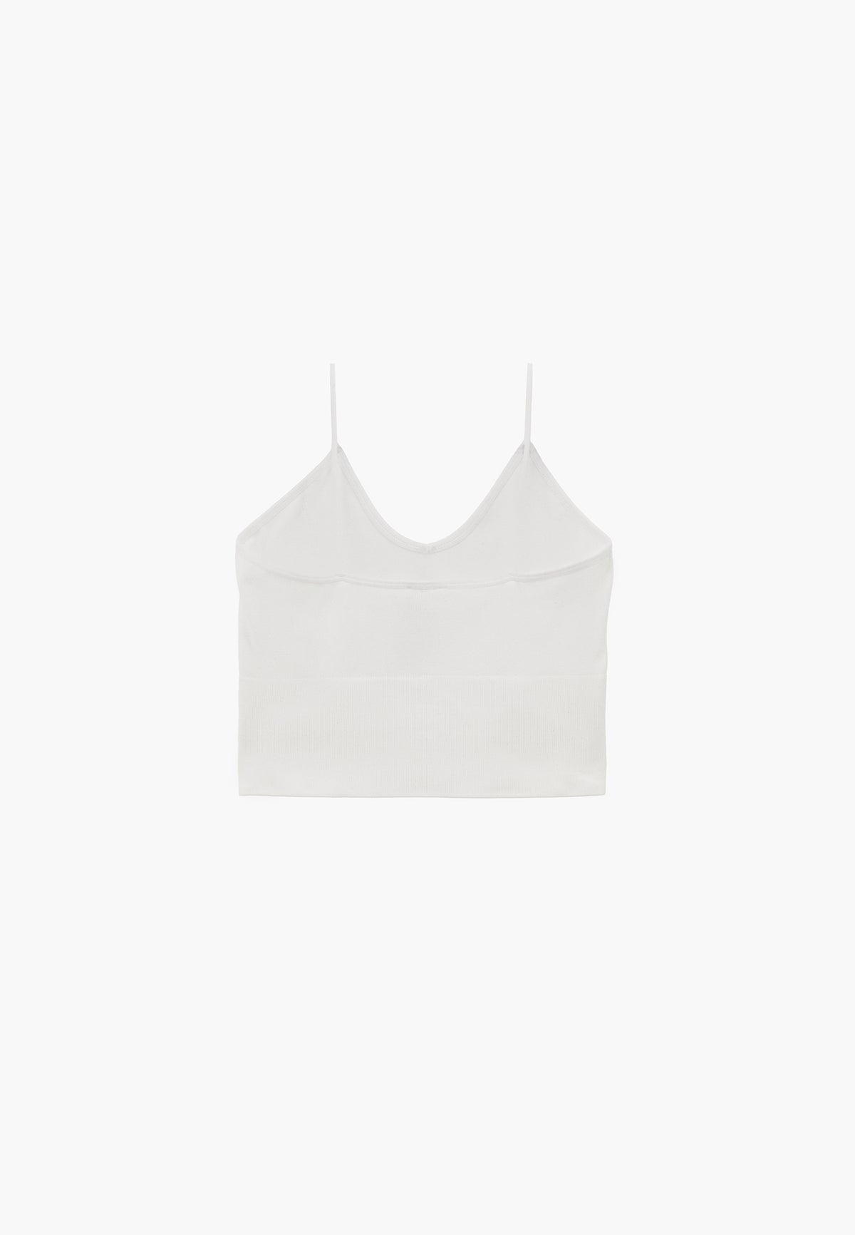 V-Neck Cropped Top - WHITE