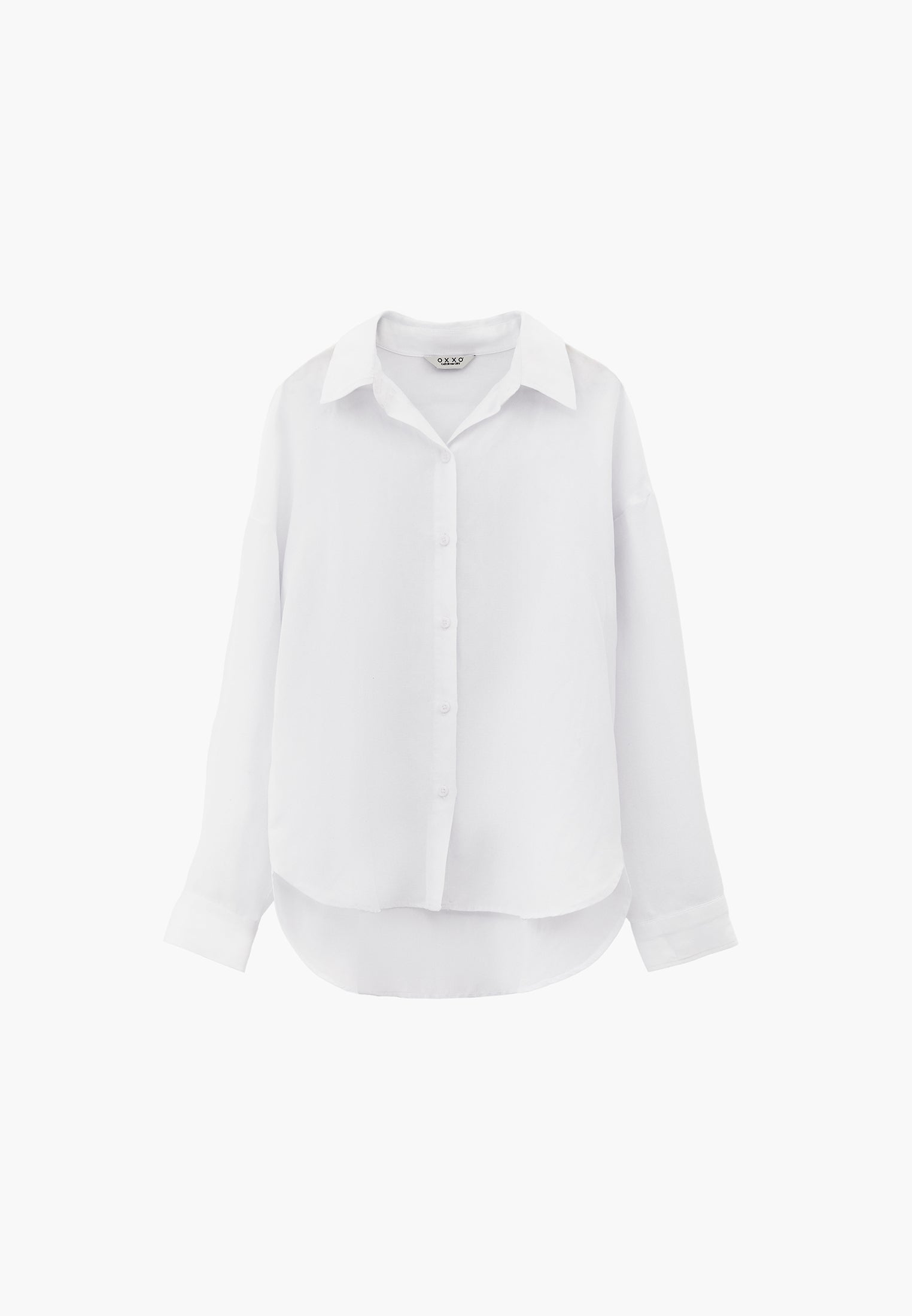 Long Sleeve Shirt With Button Details - WHITE